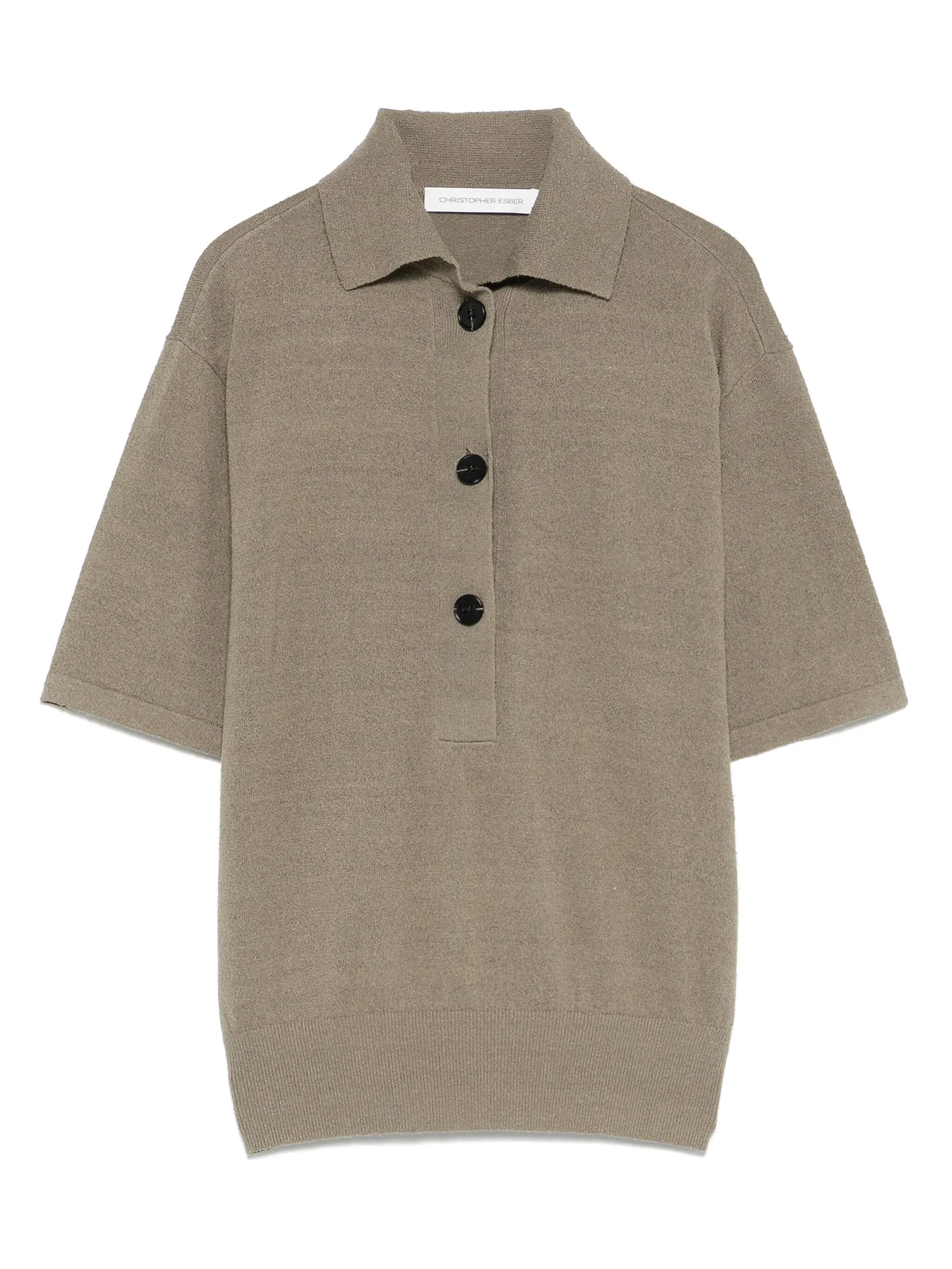 knitted polo top