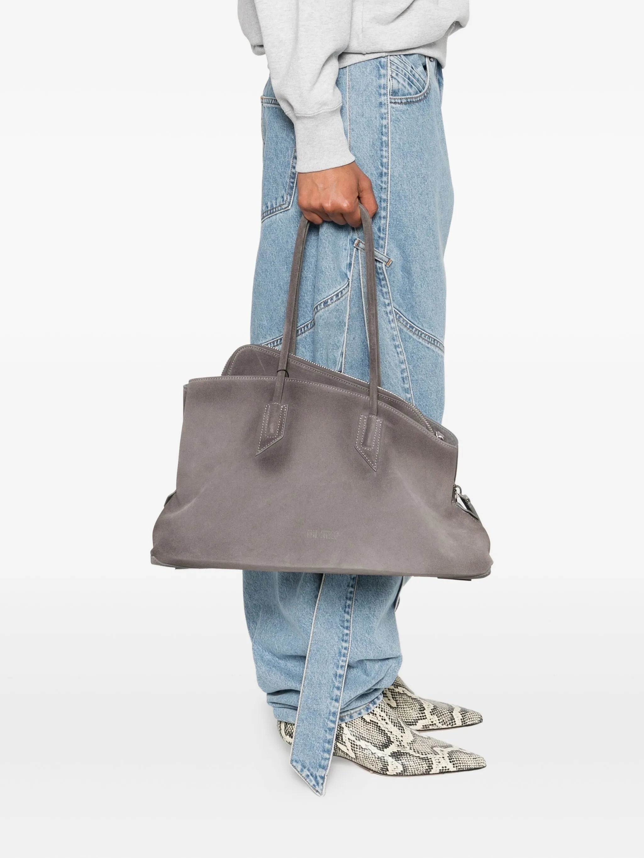 ''La Passeggiata Medium'' dark grey top handle bag