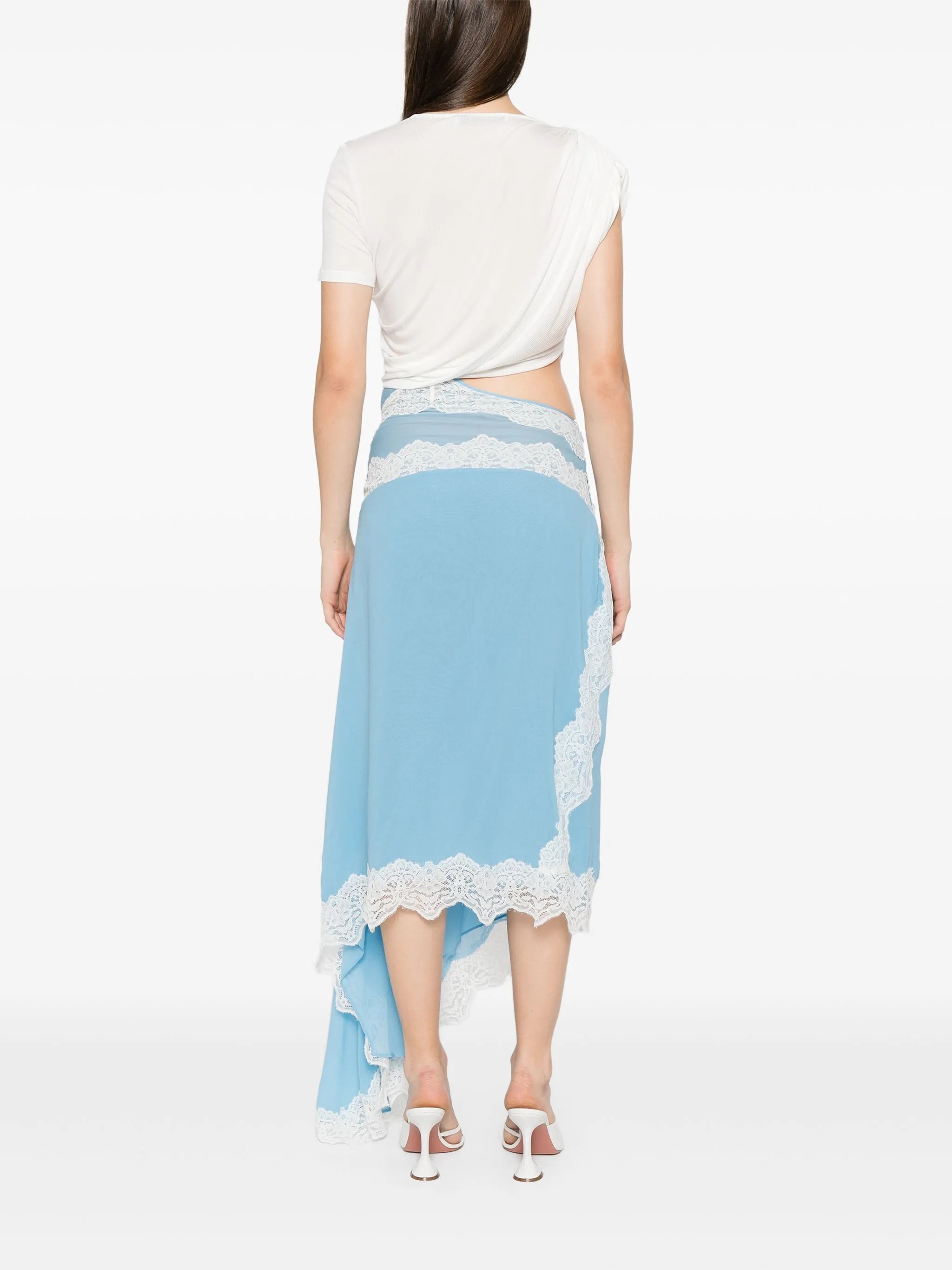 lace-detailing midi dress