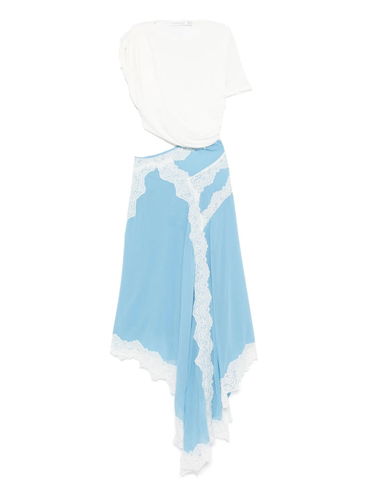 lace-detailing midi dress