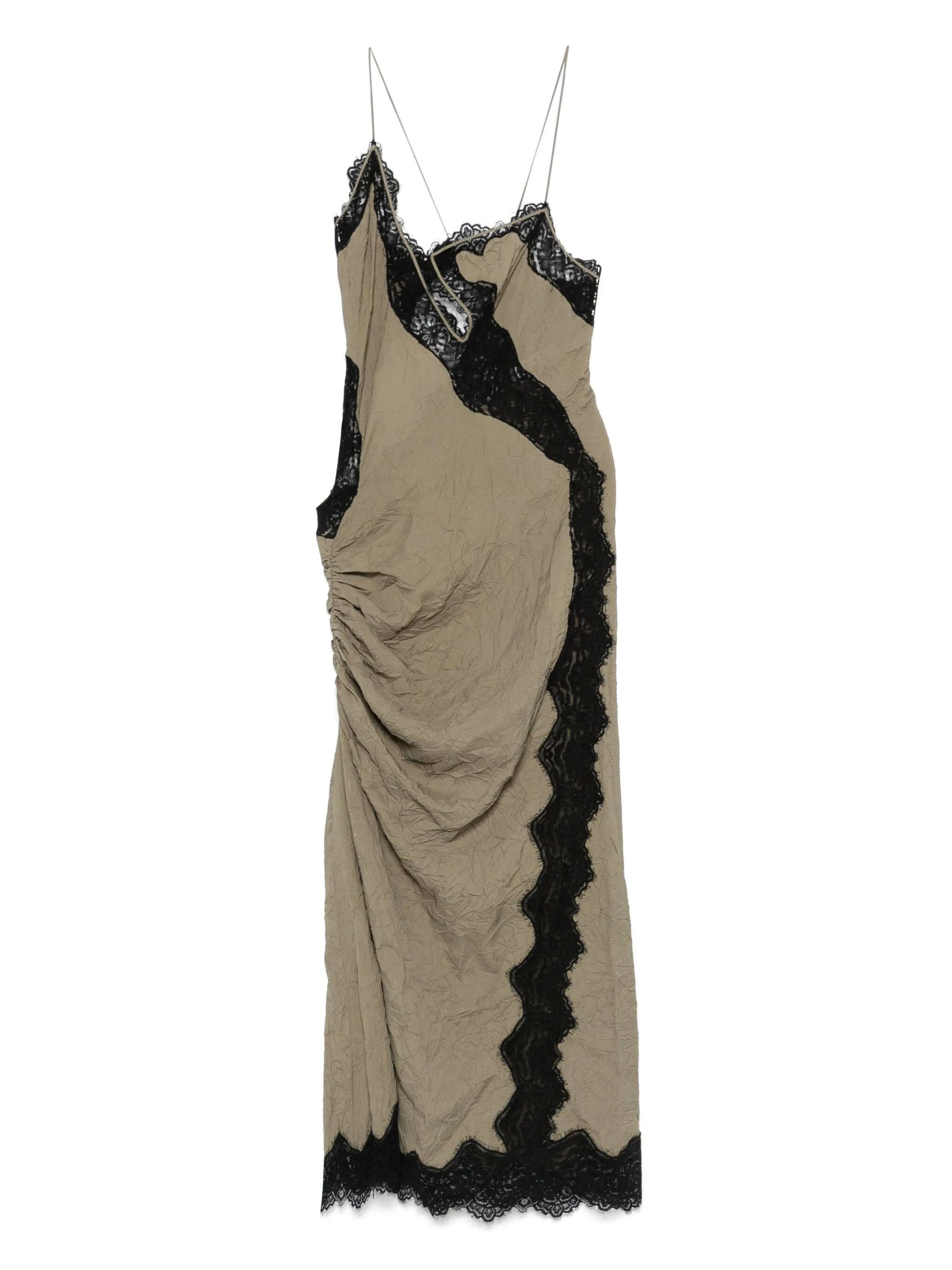 lace-detailing midi dress