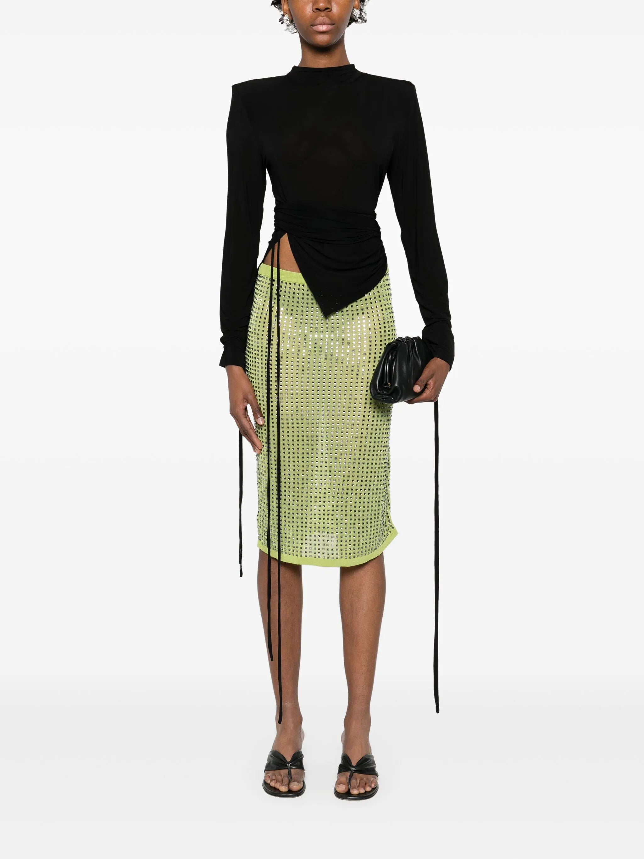 crystal-embellished midi skirt