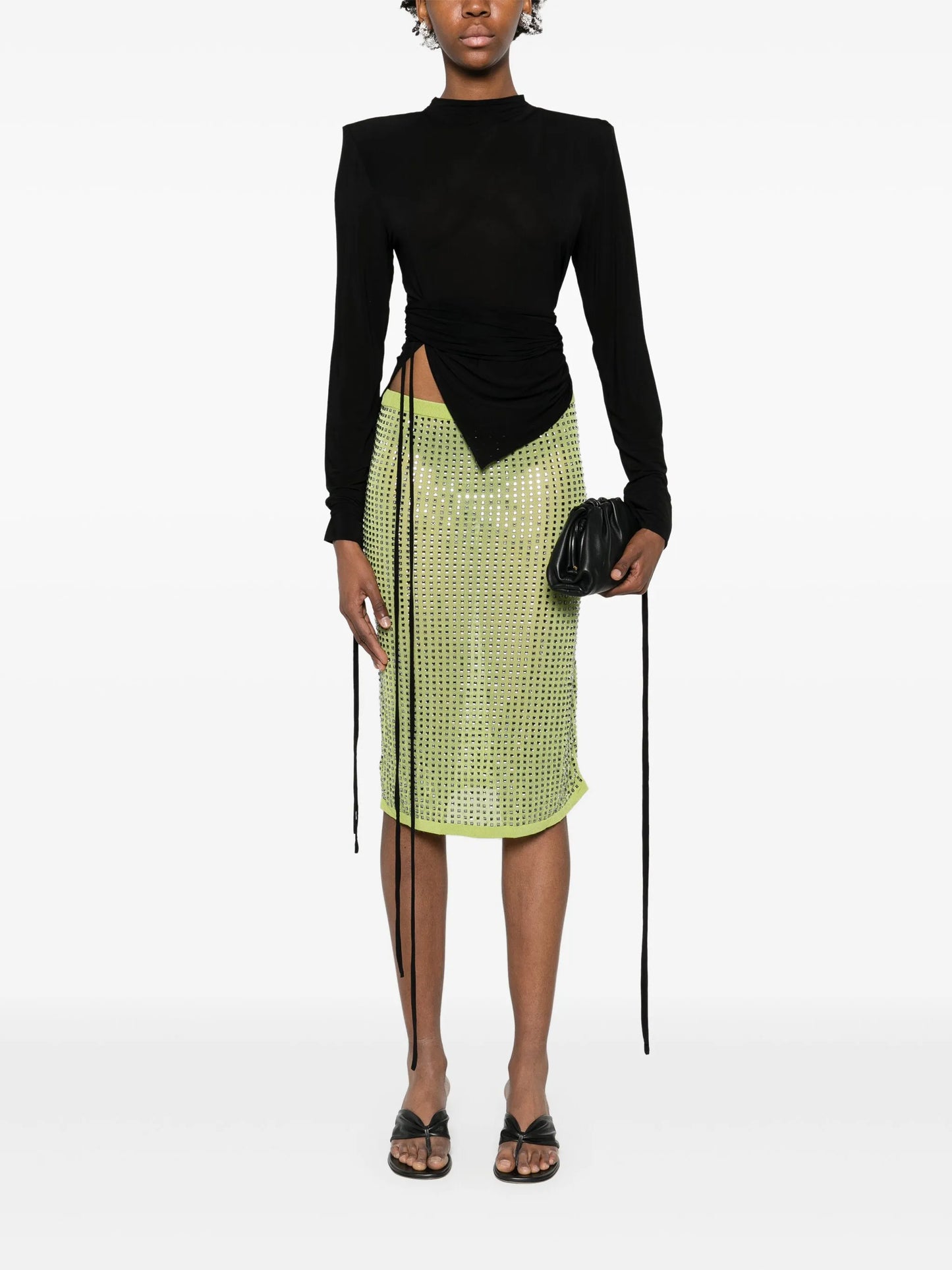 crystal-embellished midi skirt