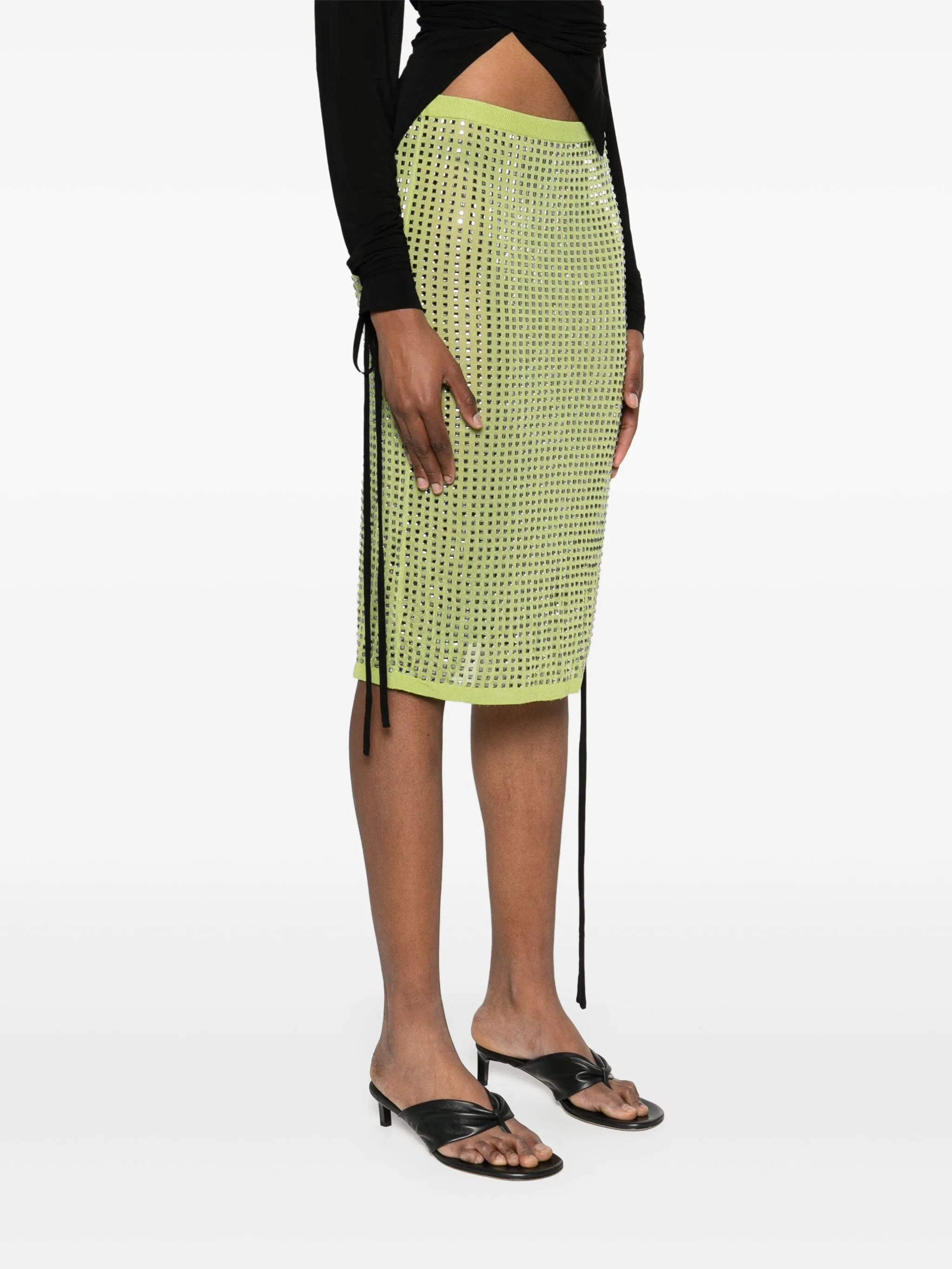 crystal-embellished midi skirt