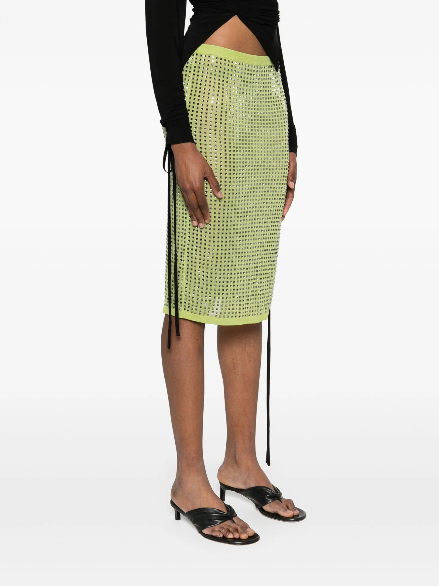 crystal-embellished midi skirt