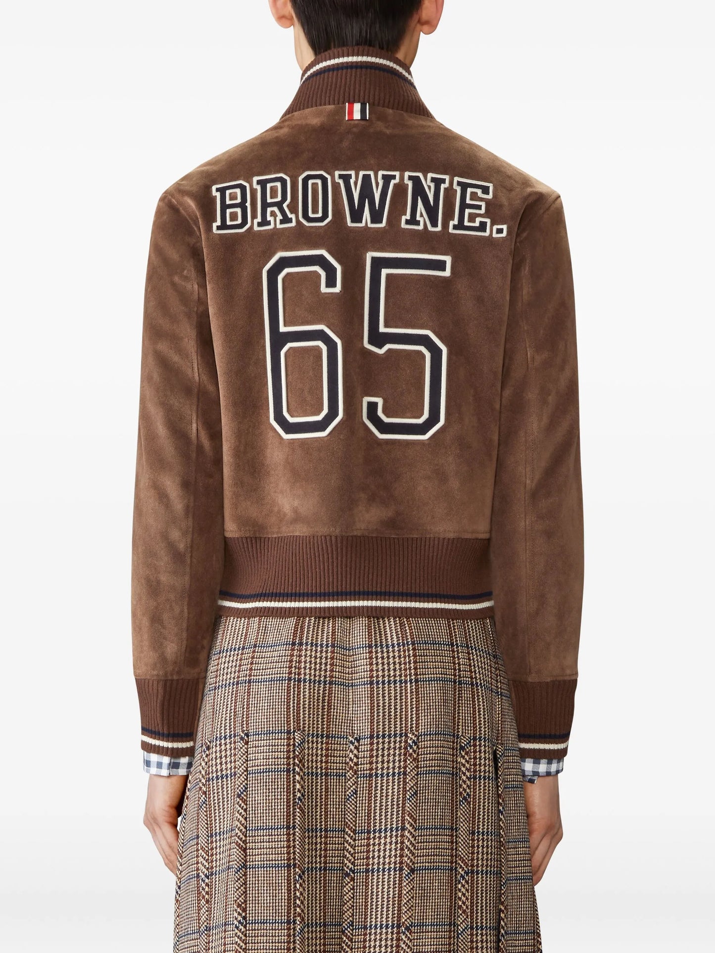 suede knit rib blouson jacket
