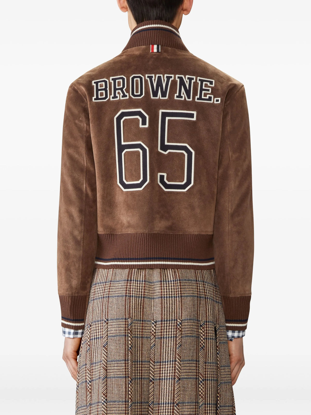 suede knit rib blouson jacket