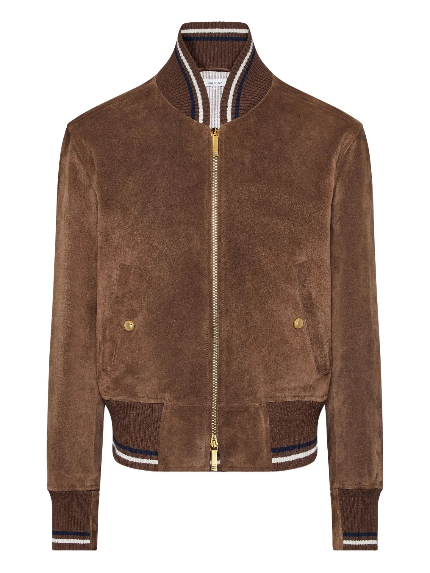 suede knit rib blouson jacket