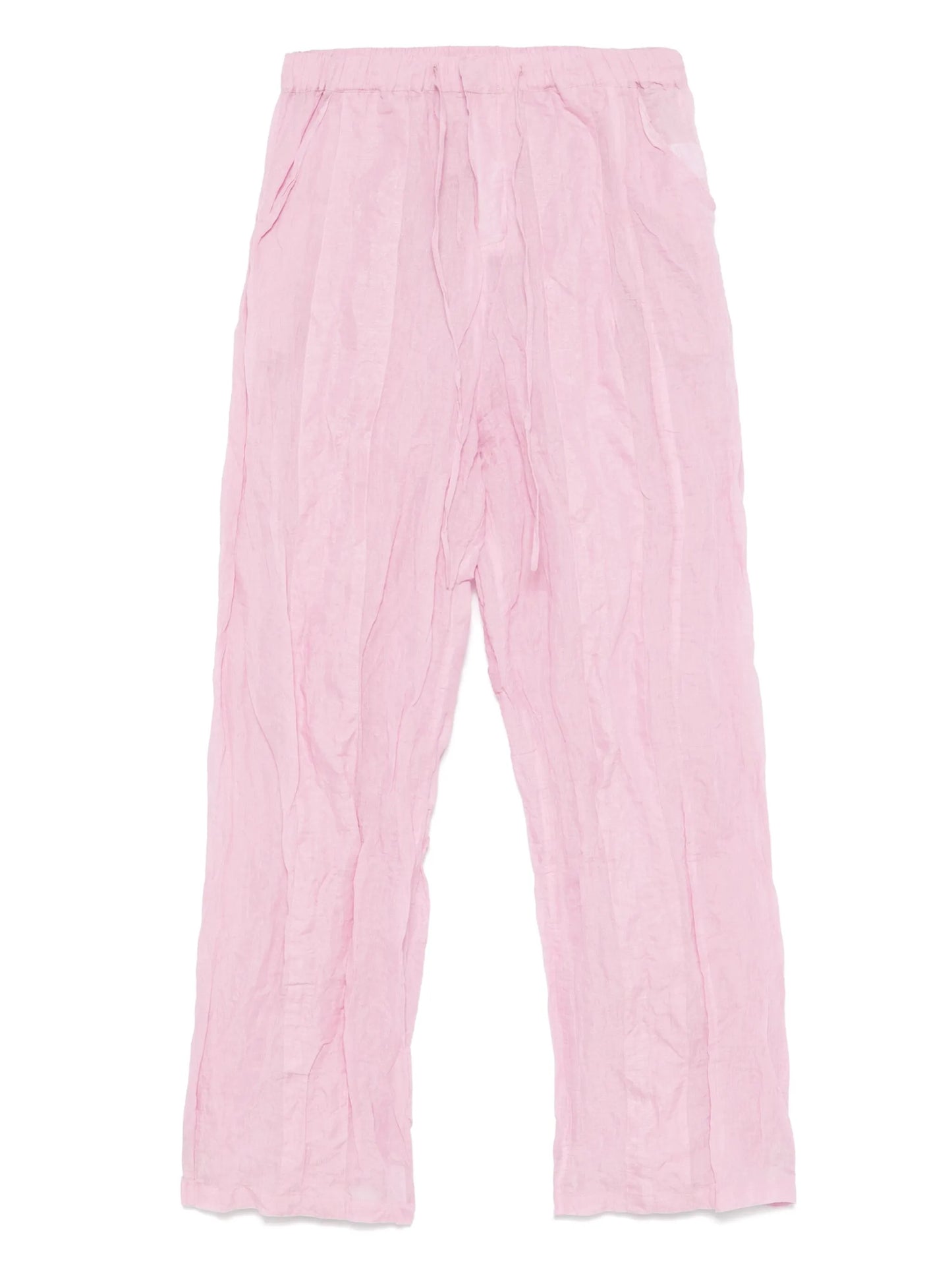 crushed multi-panelled trousers