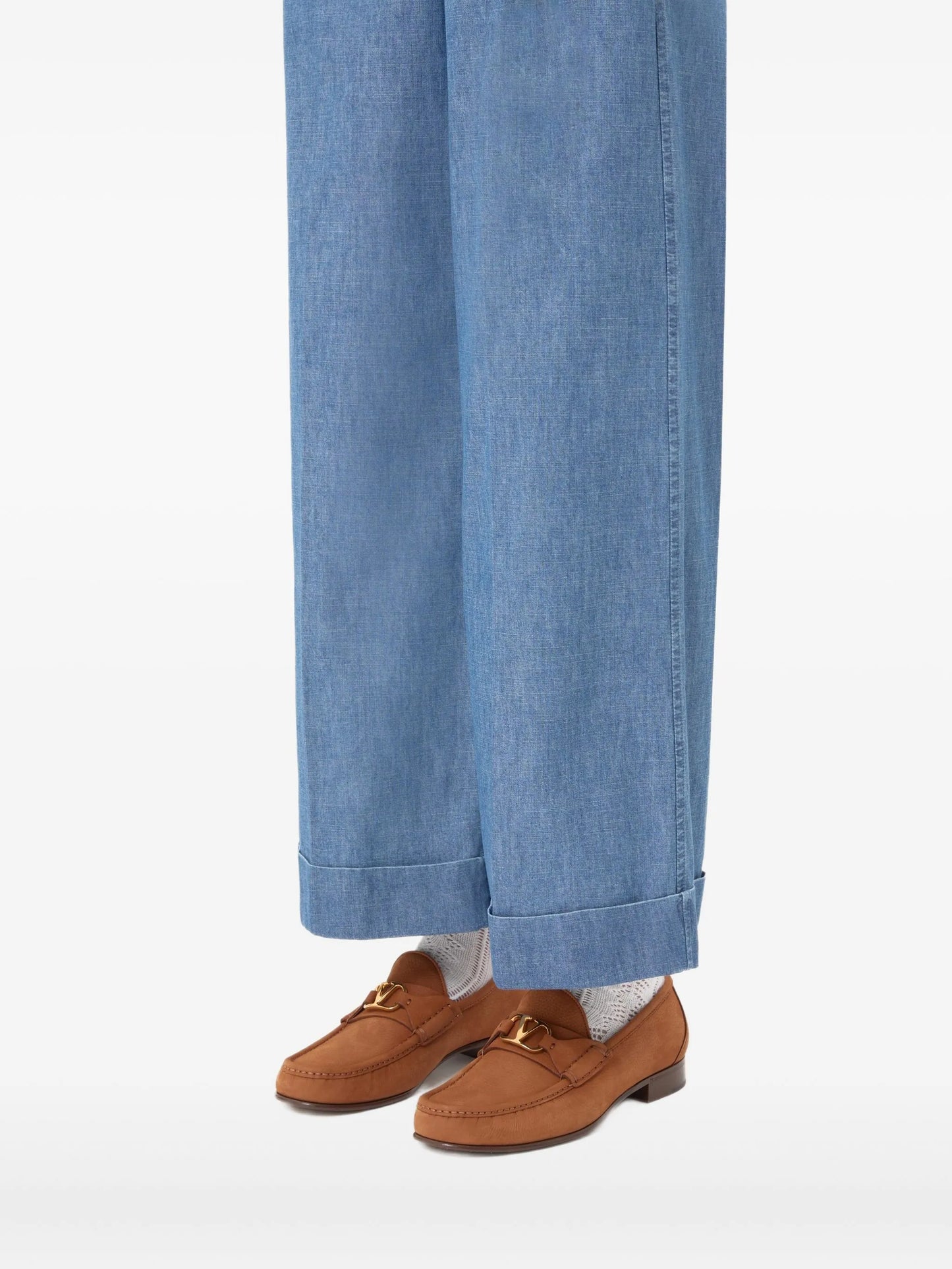 VLogo Signature suede loafers