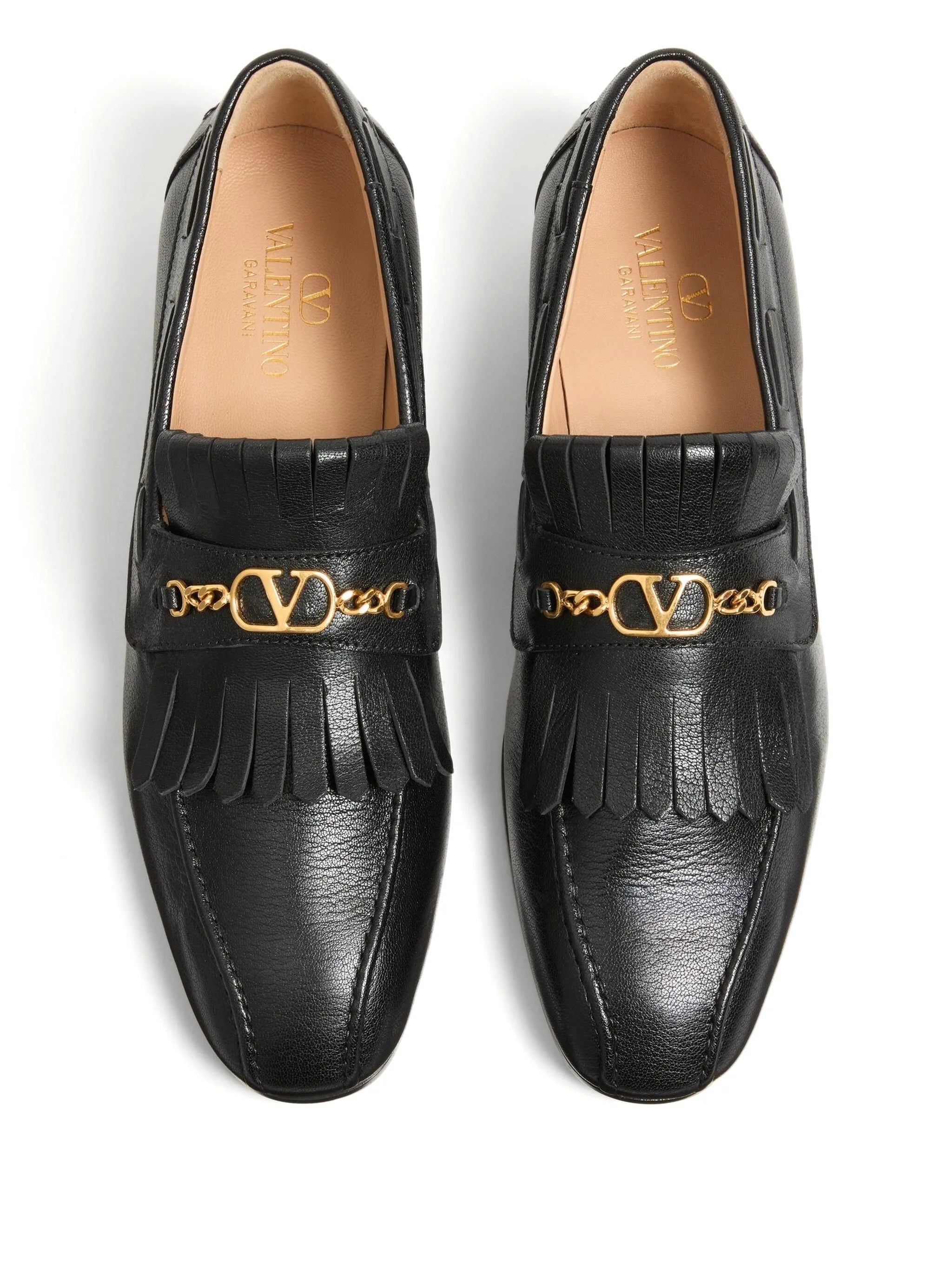 VLogo Signature fringed loafers