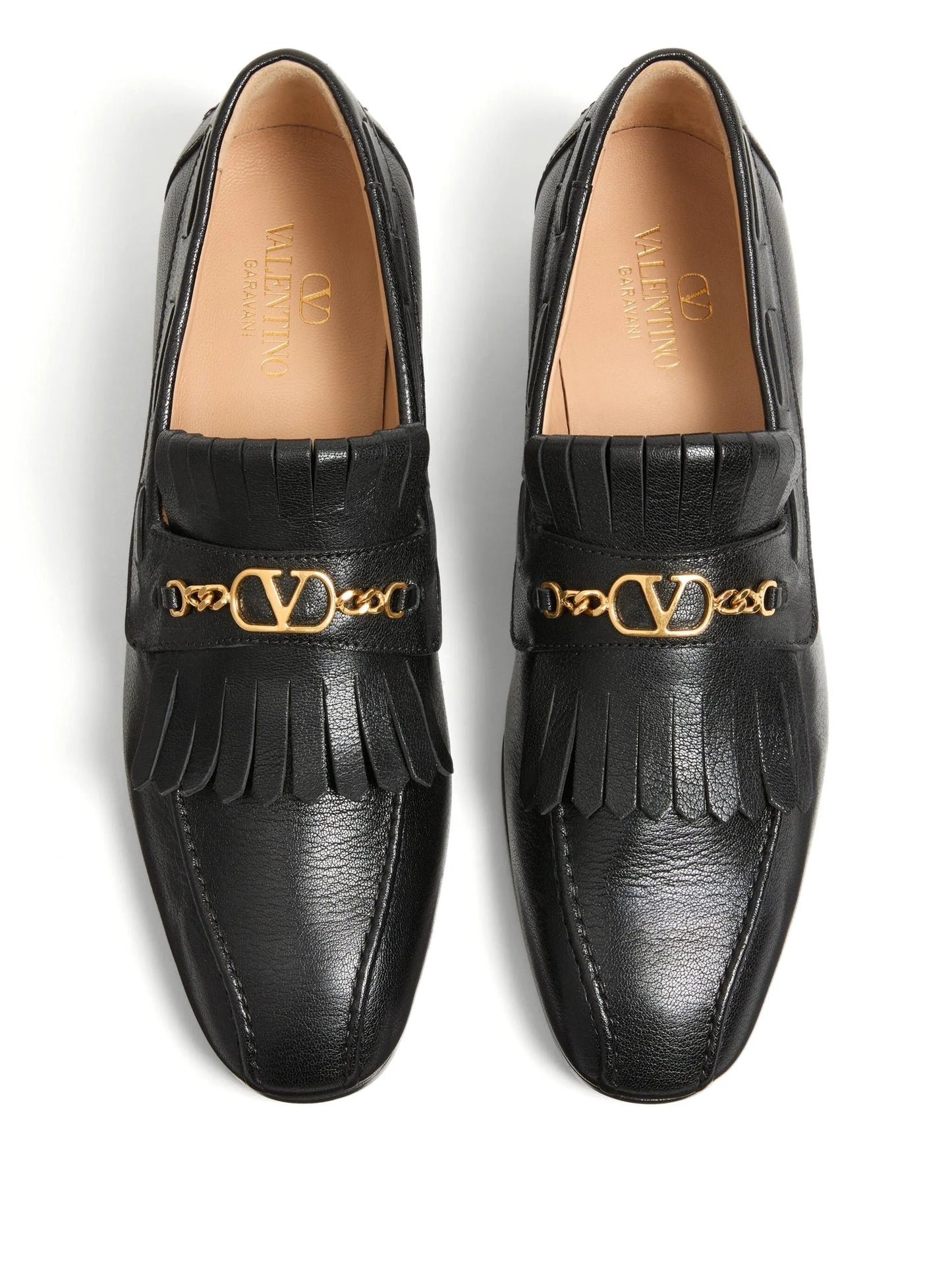 VLogo Signature fringed loafers