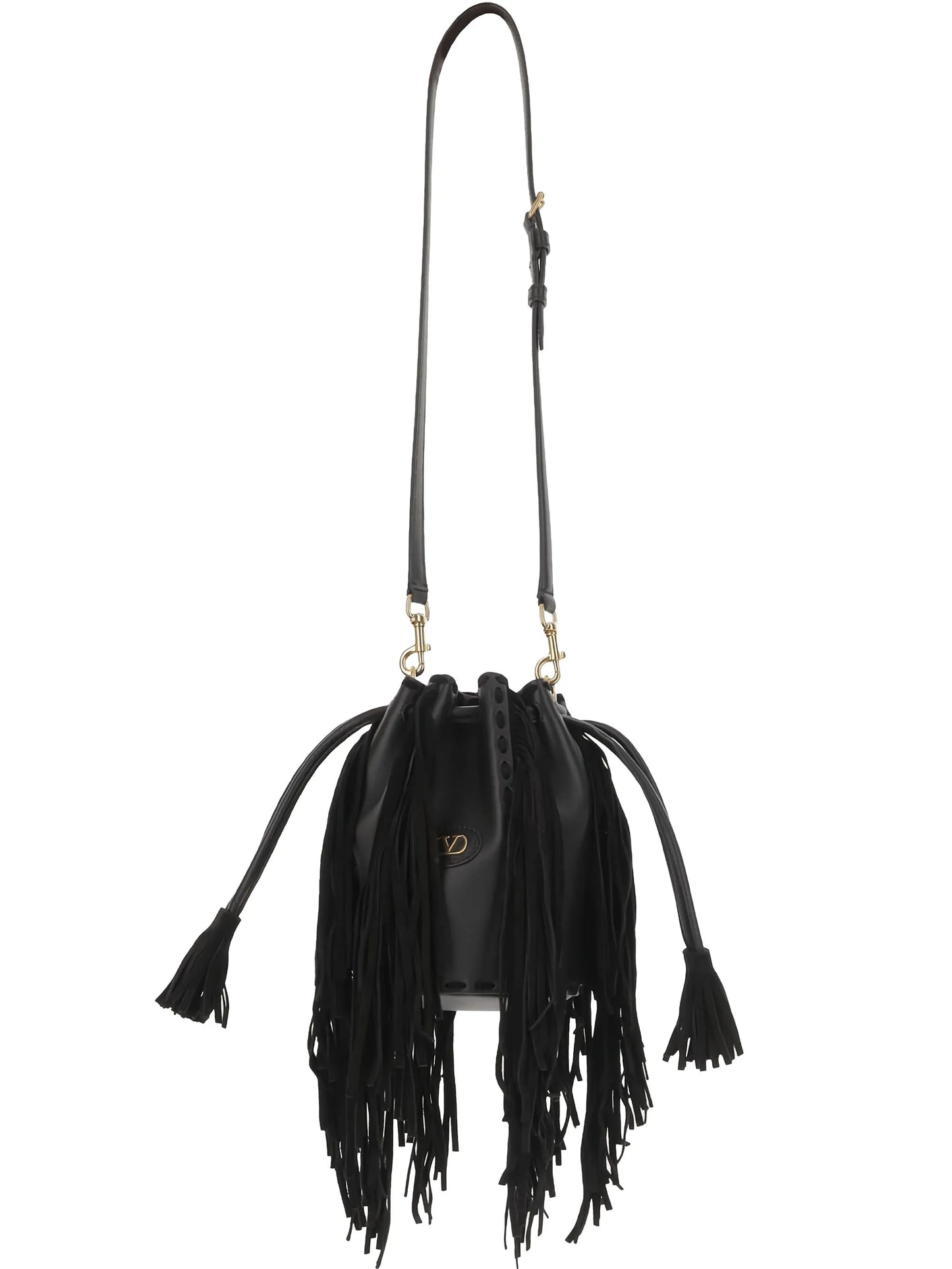 fringed leather shoulder bag