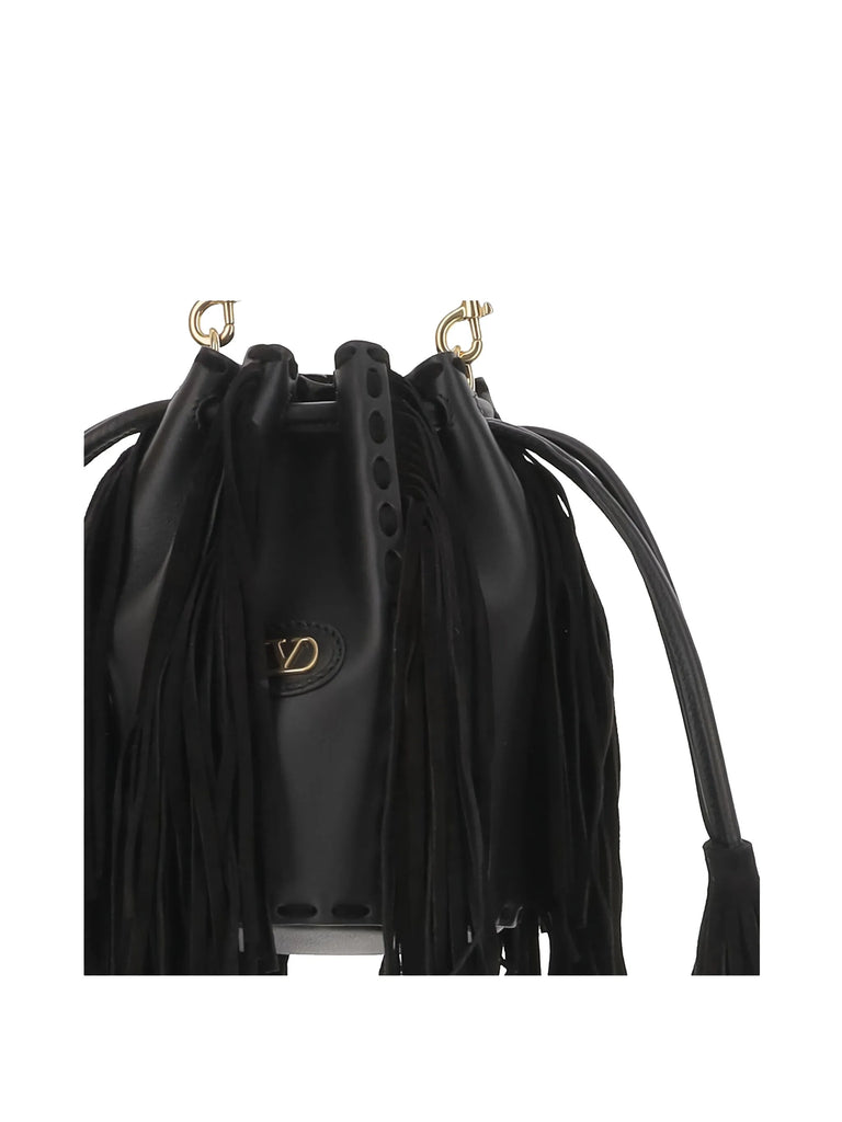 fringed leather shoulder bag