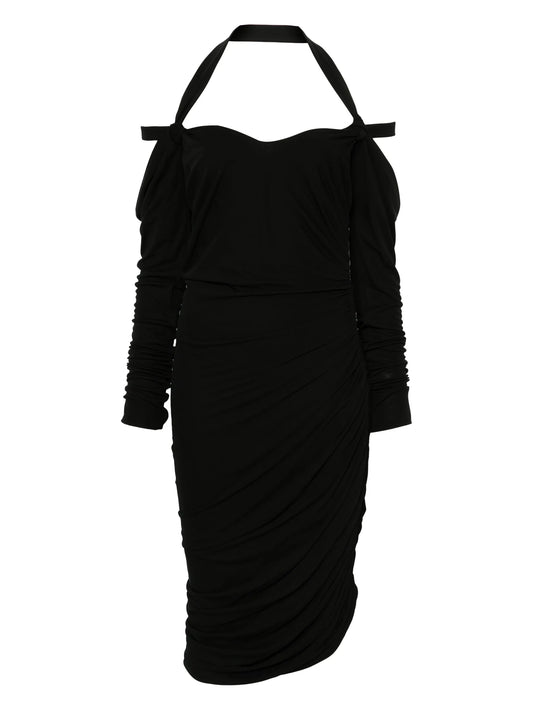 halterneck mini dress