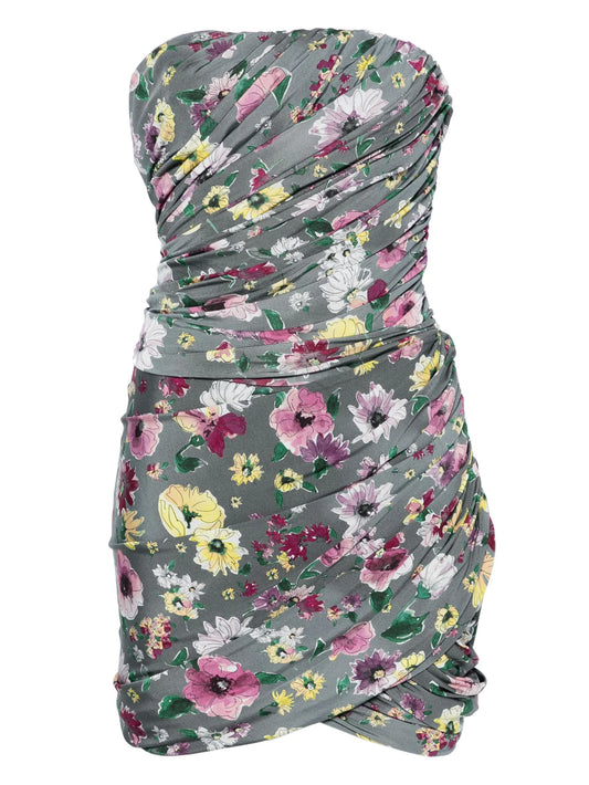 floral-print mini dress