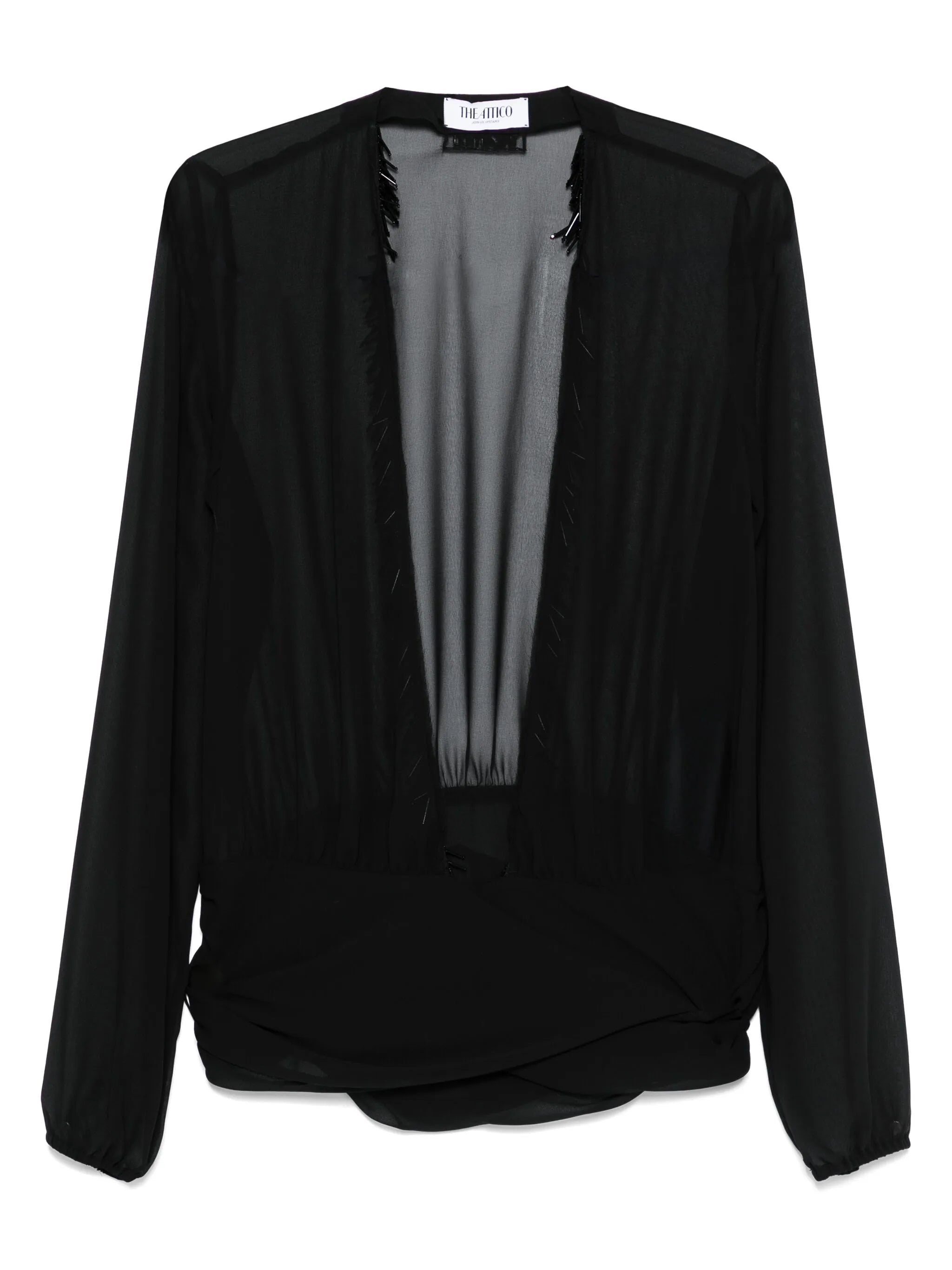 V-neck fringed blouse