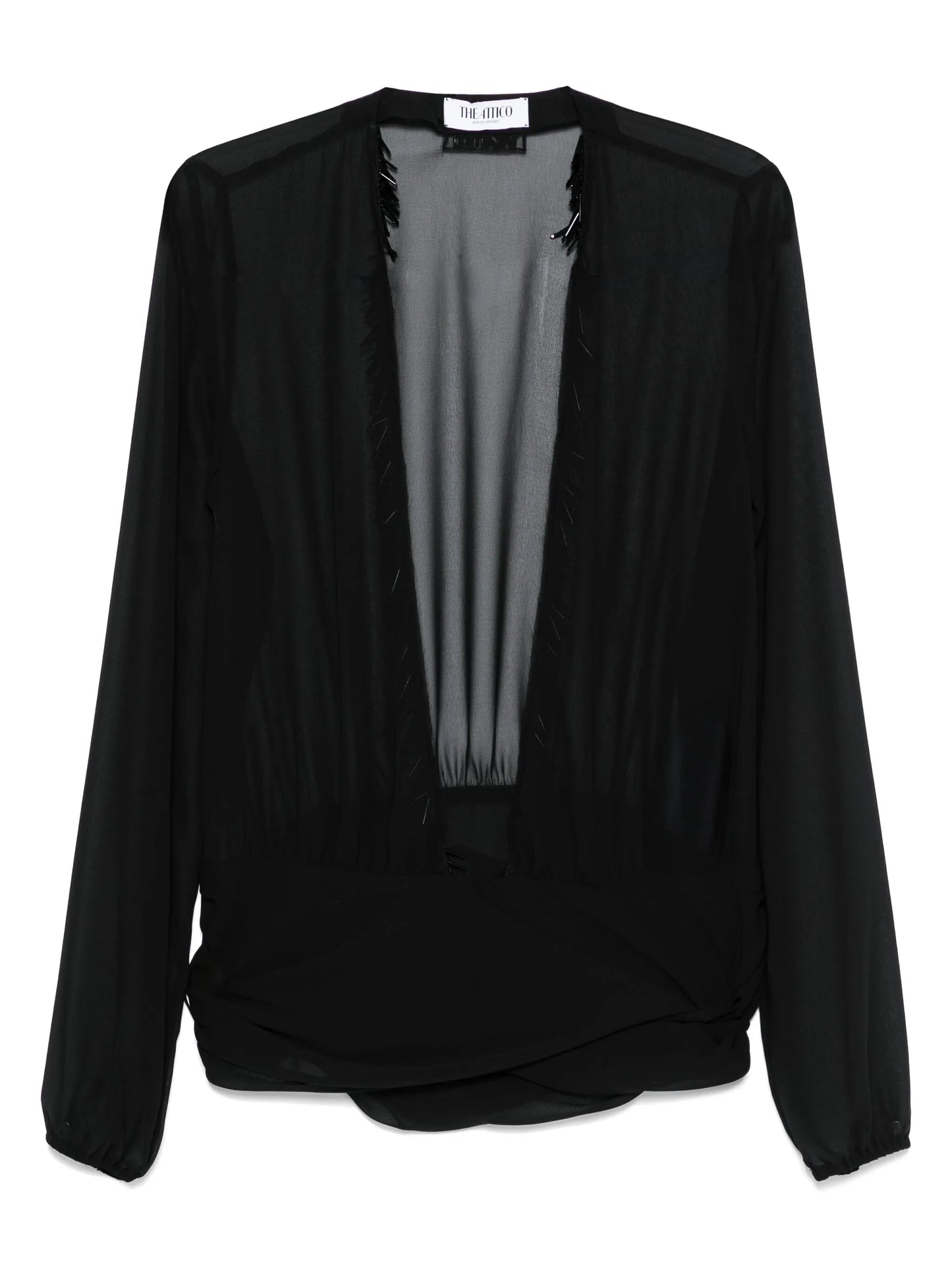 V-neck fringed blouse