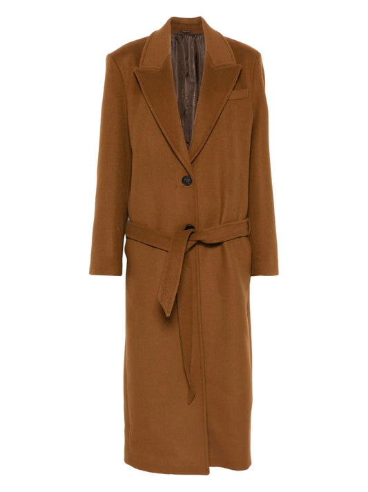 single-breasted belted coat