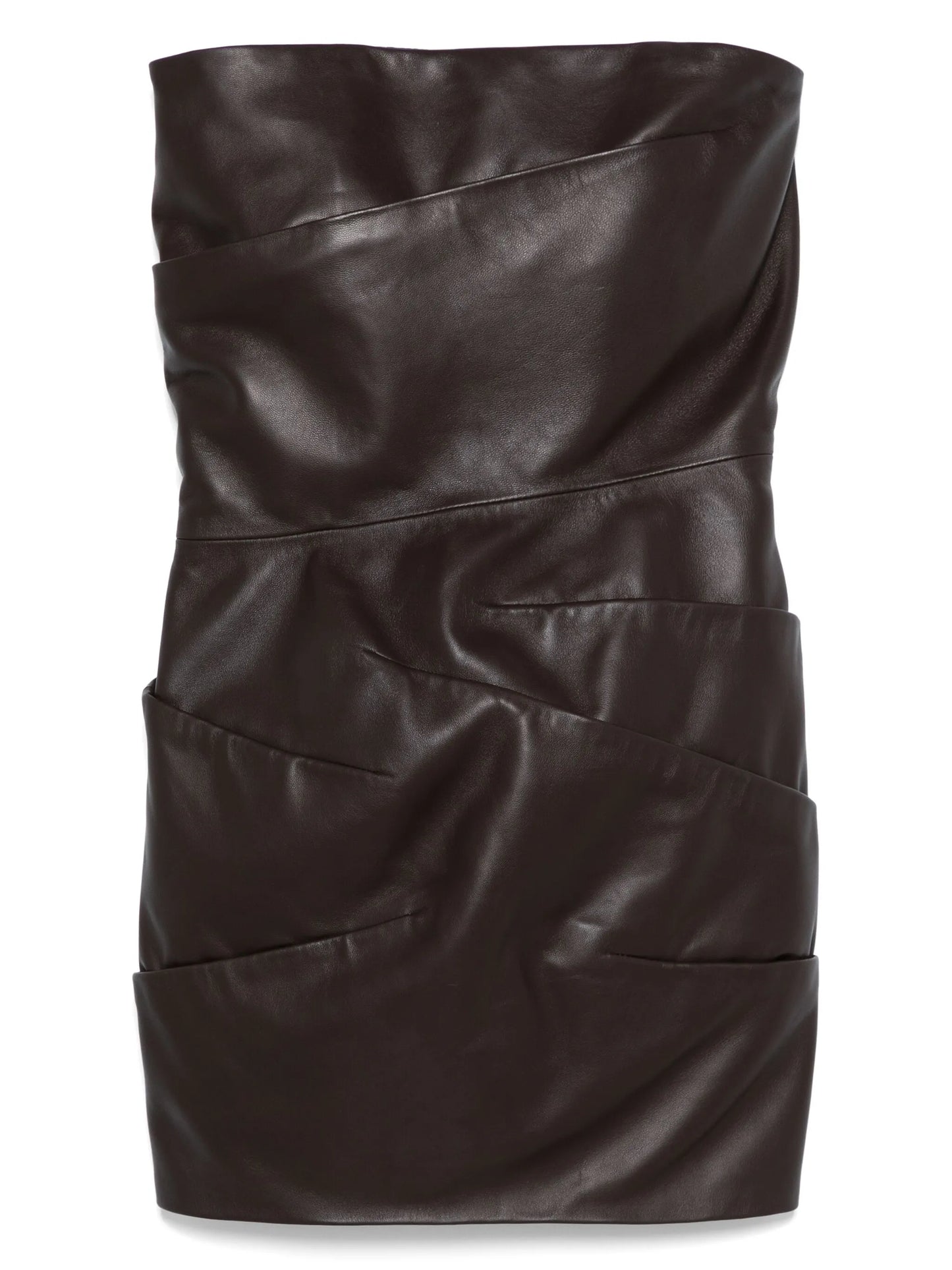 strapless draped mini dress