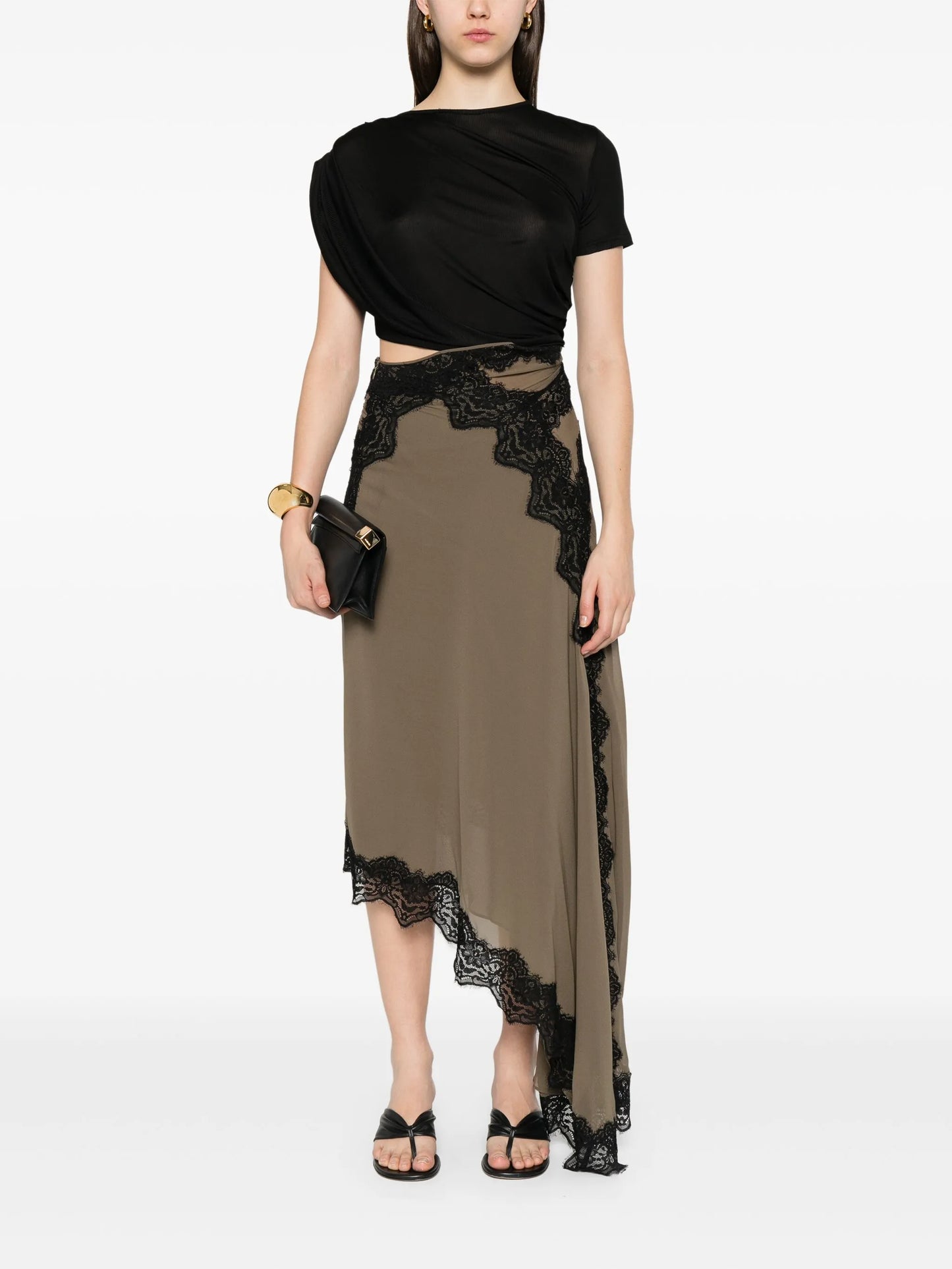 asymmetric-design midi dress