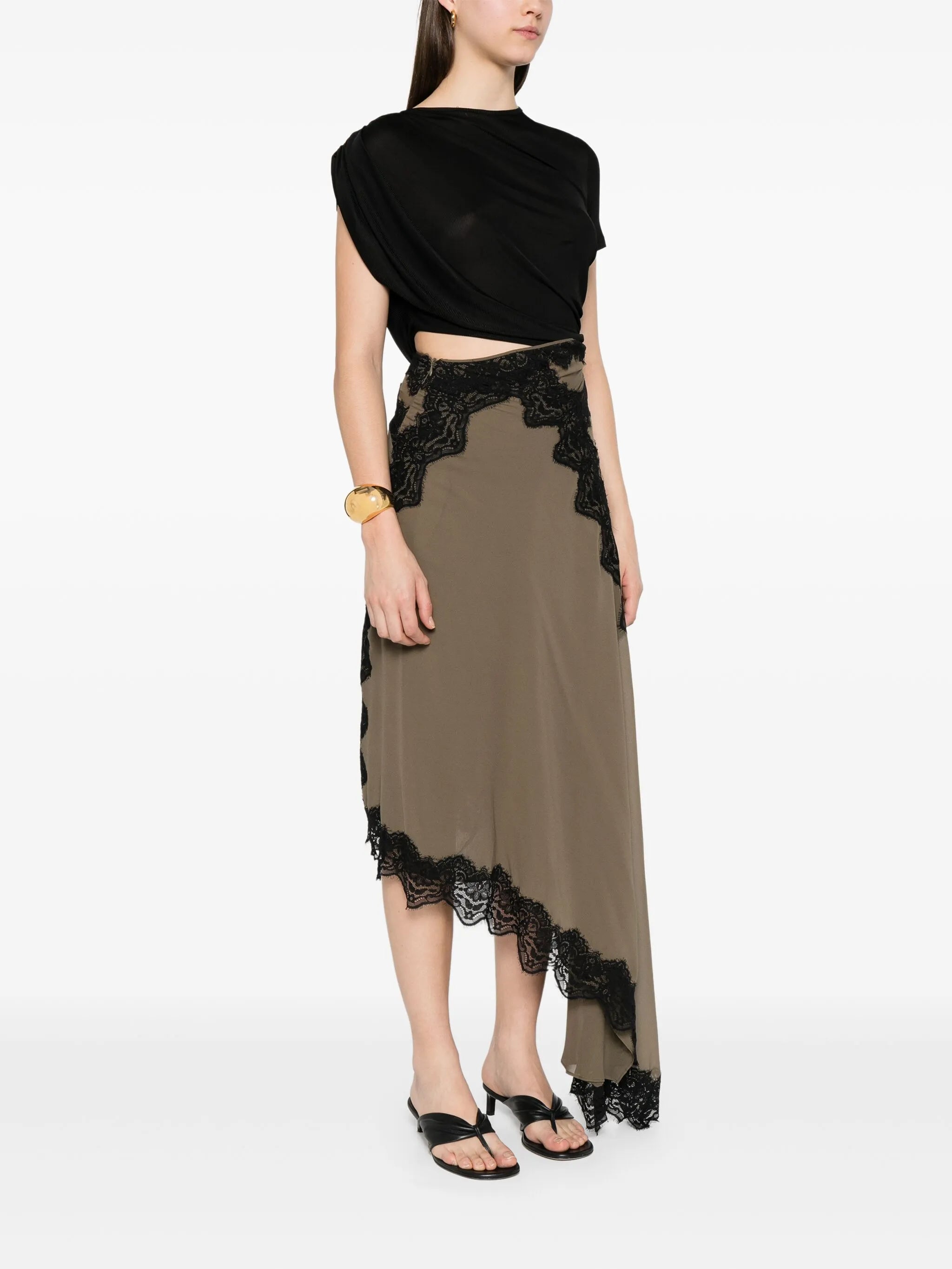 asymmetric-design midi dress