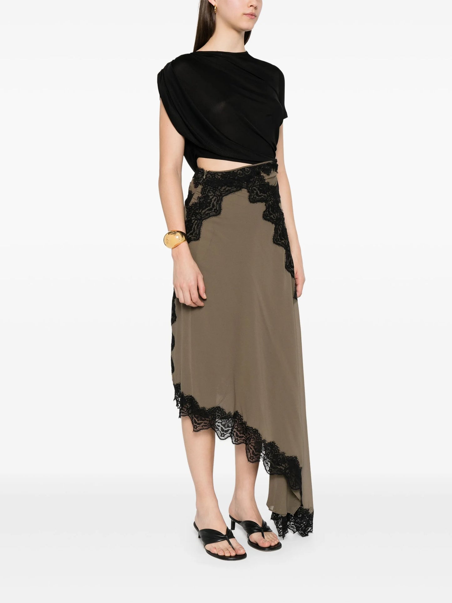 asymmetric-design midi dress