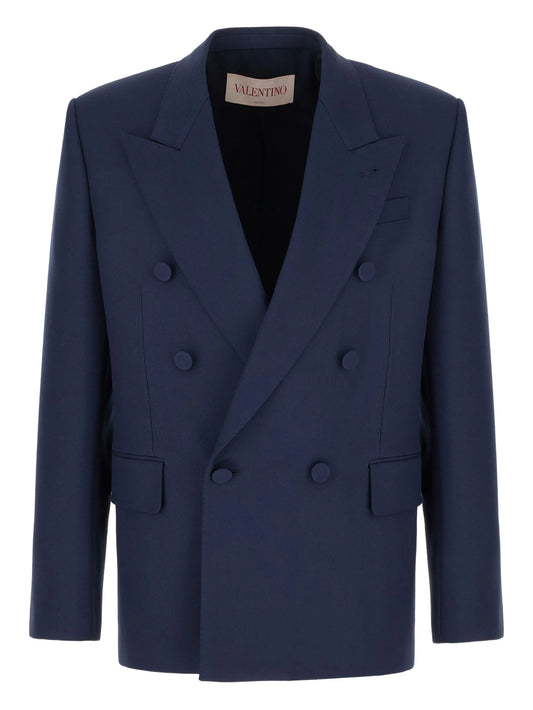 double-breasted gabardine jacket
