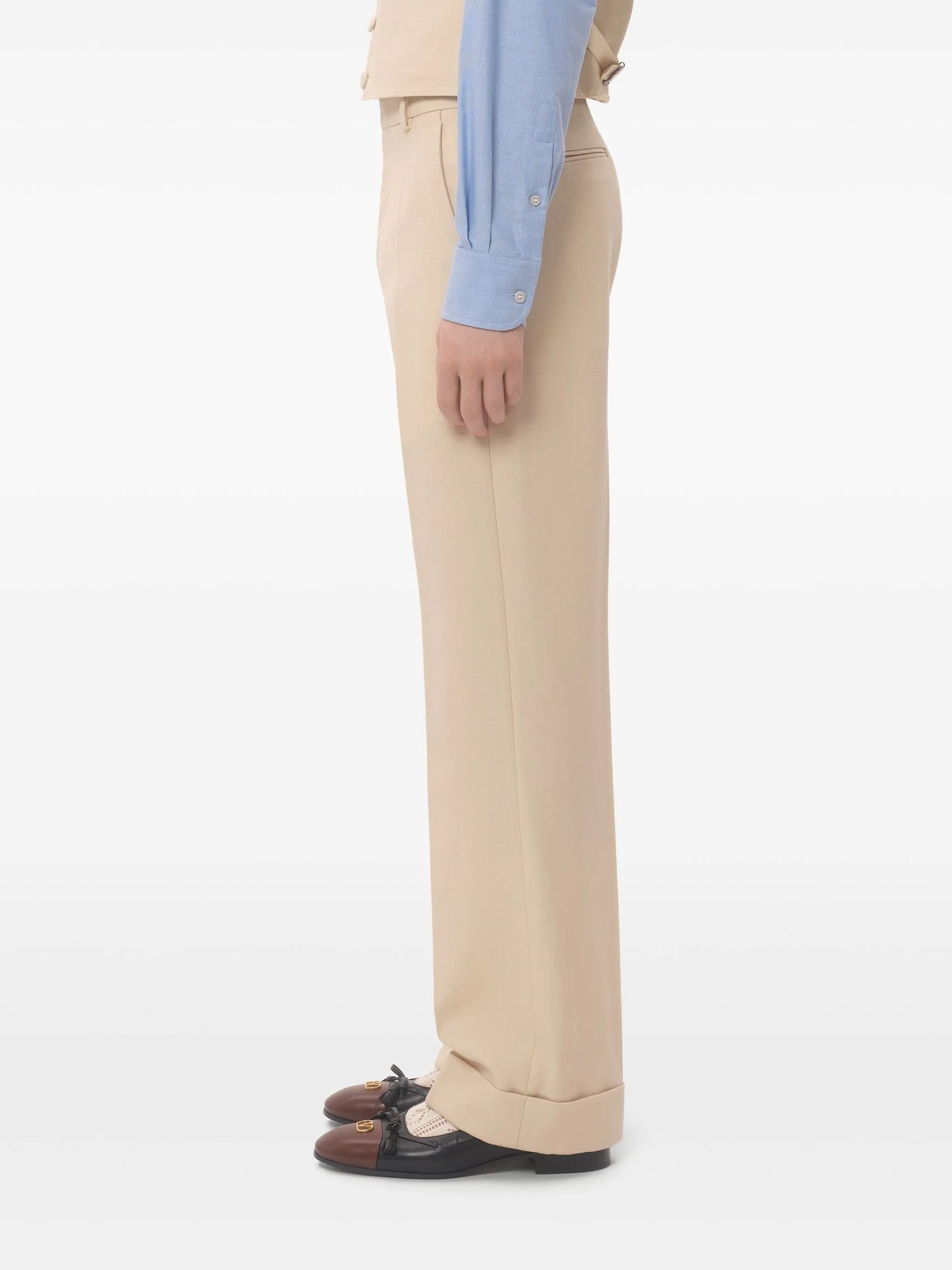 turn-up wool trousers
