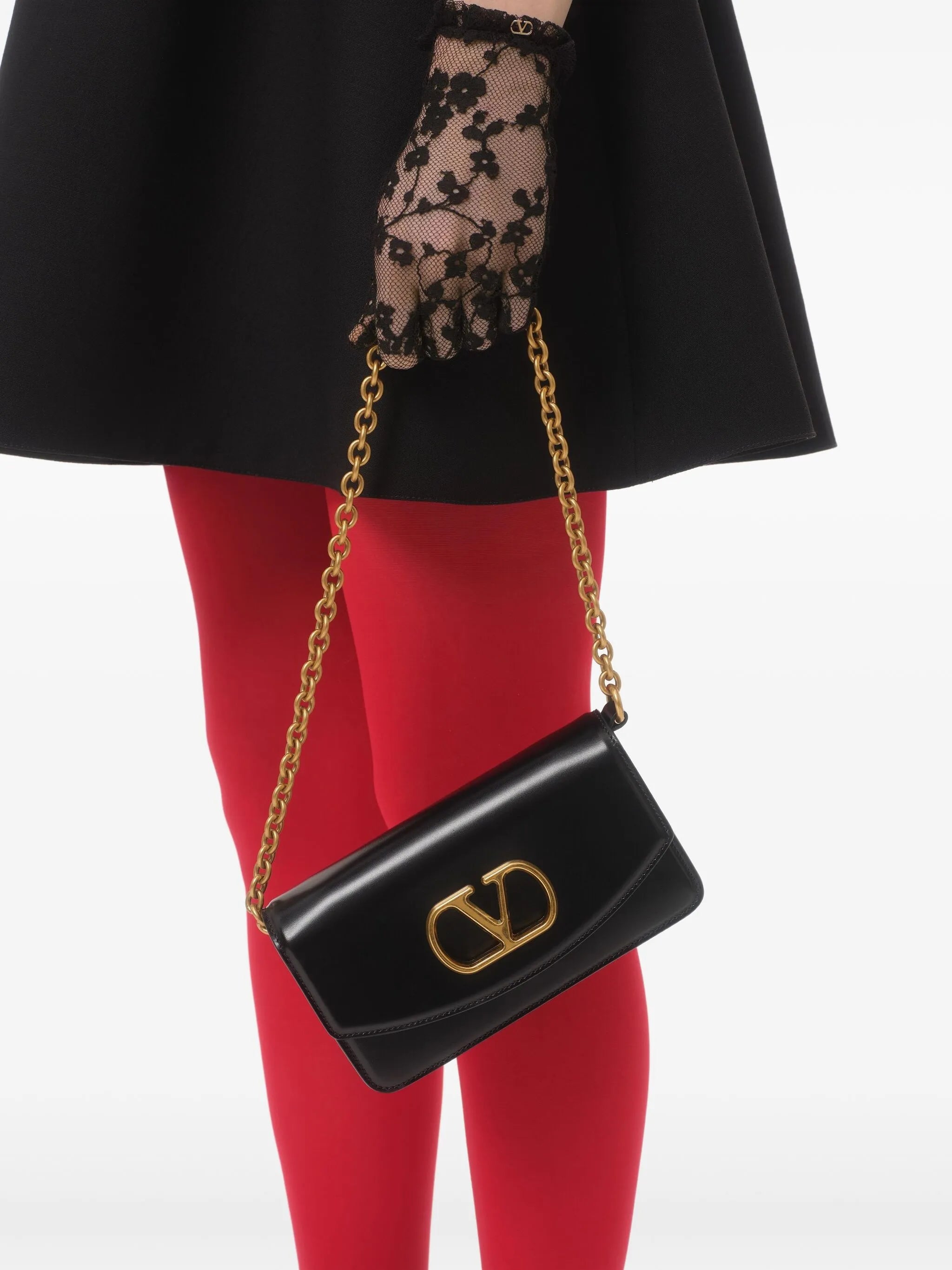 Vain clutch bag in shiny calfskin