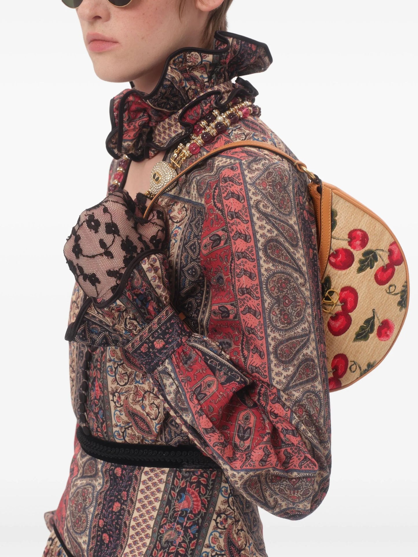 mini VLogo Signature Cherryfic-print shoulder bag