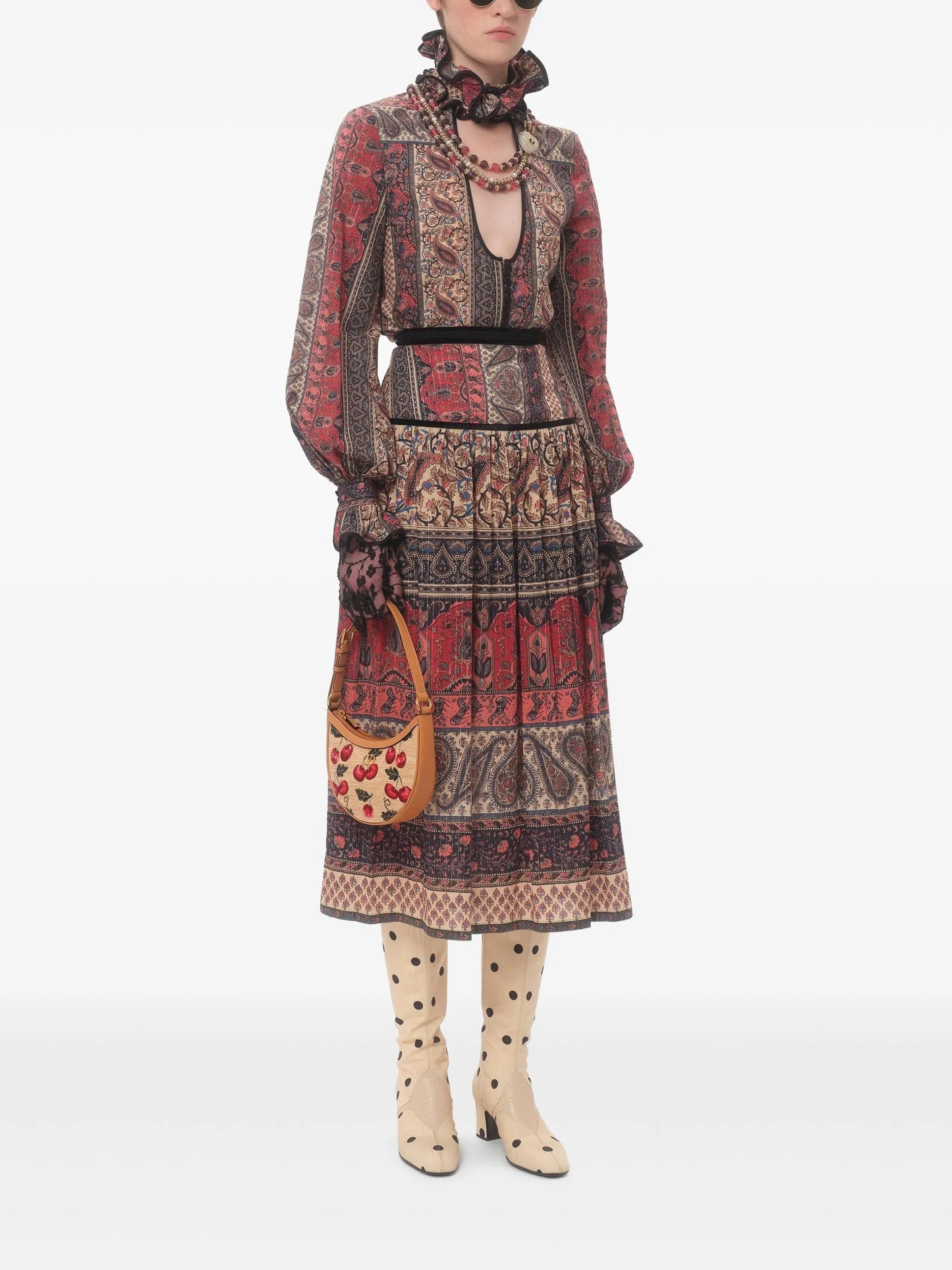 mini VLogo Signature Cherryfic-print shoulder bag