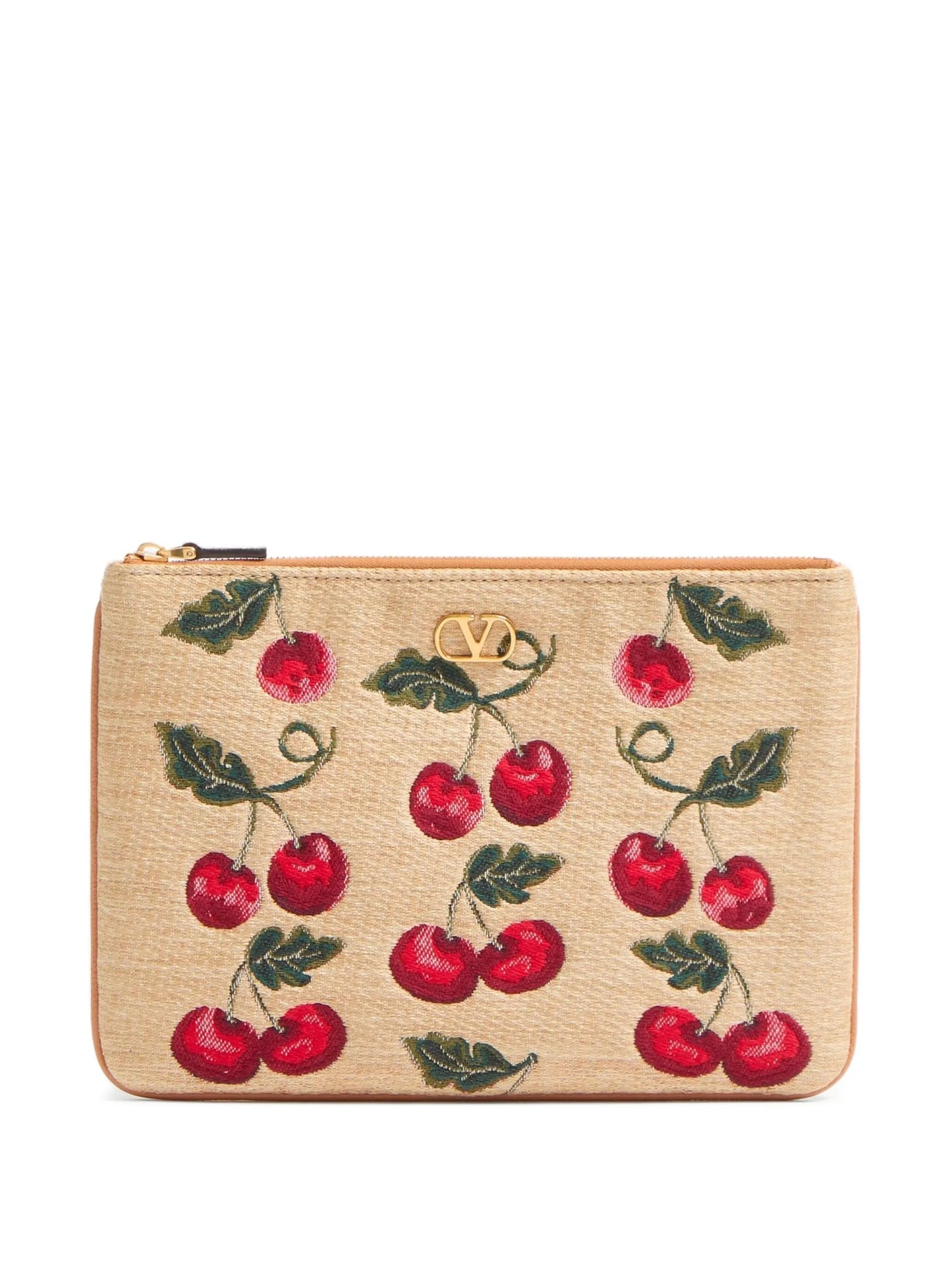 VLogo Signature Cherryfic-print clutch bag