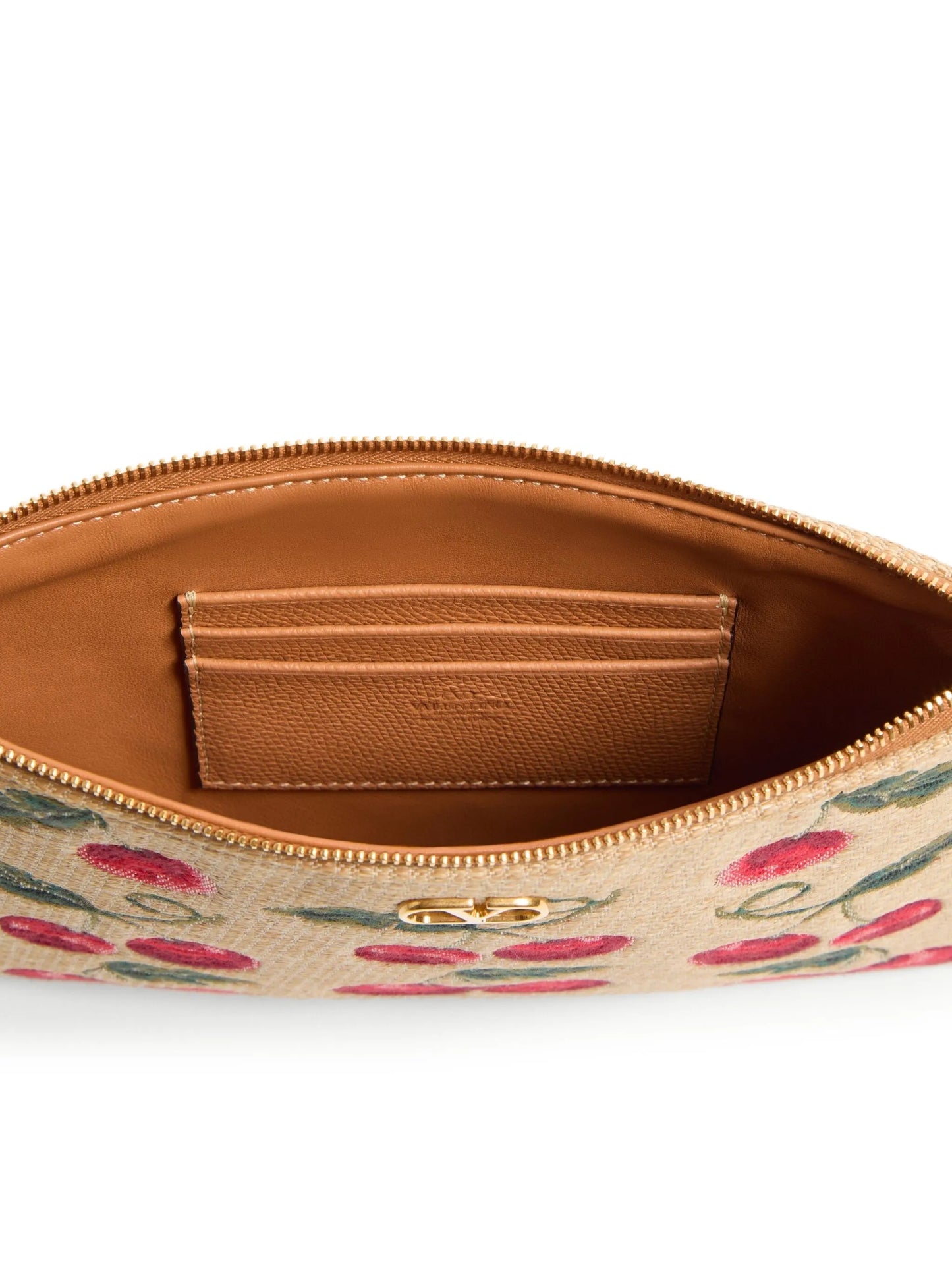 VLogo Signature Cherryfic-print clutch bag