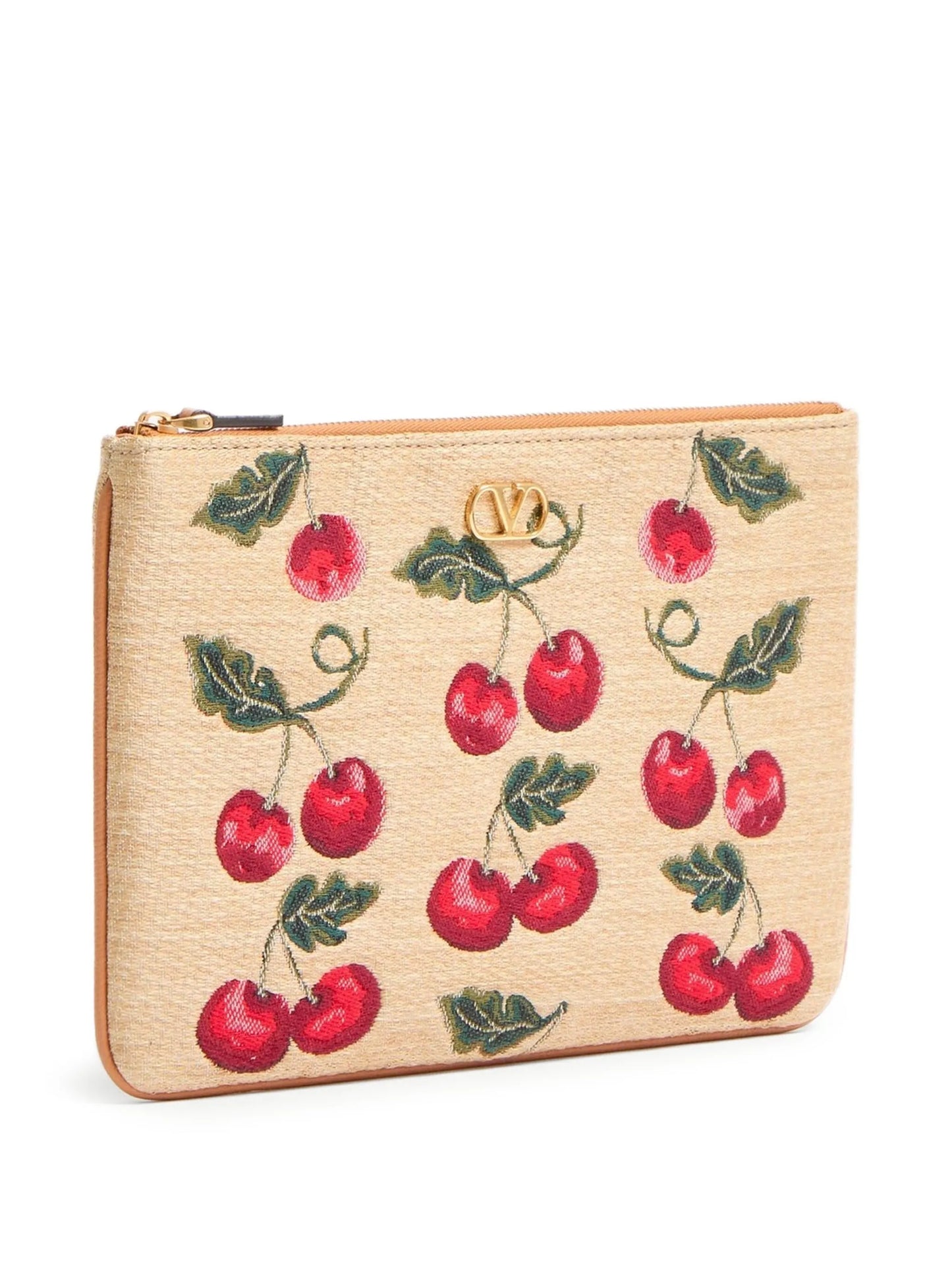 VLogo Signature Cherryfic-print clutch bag