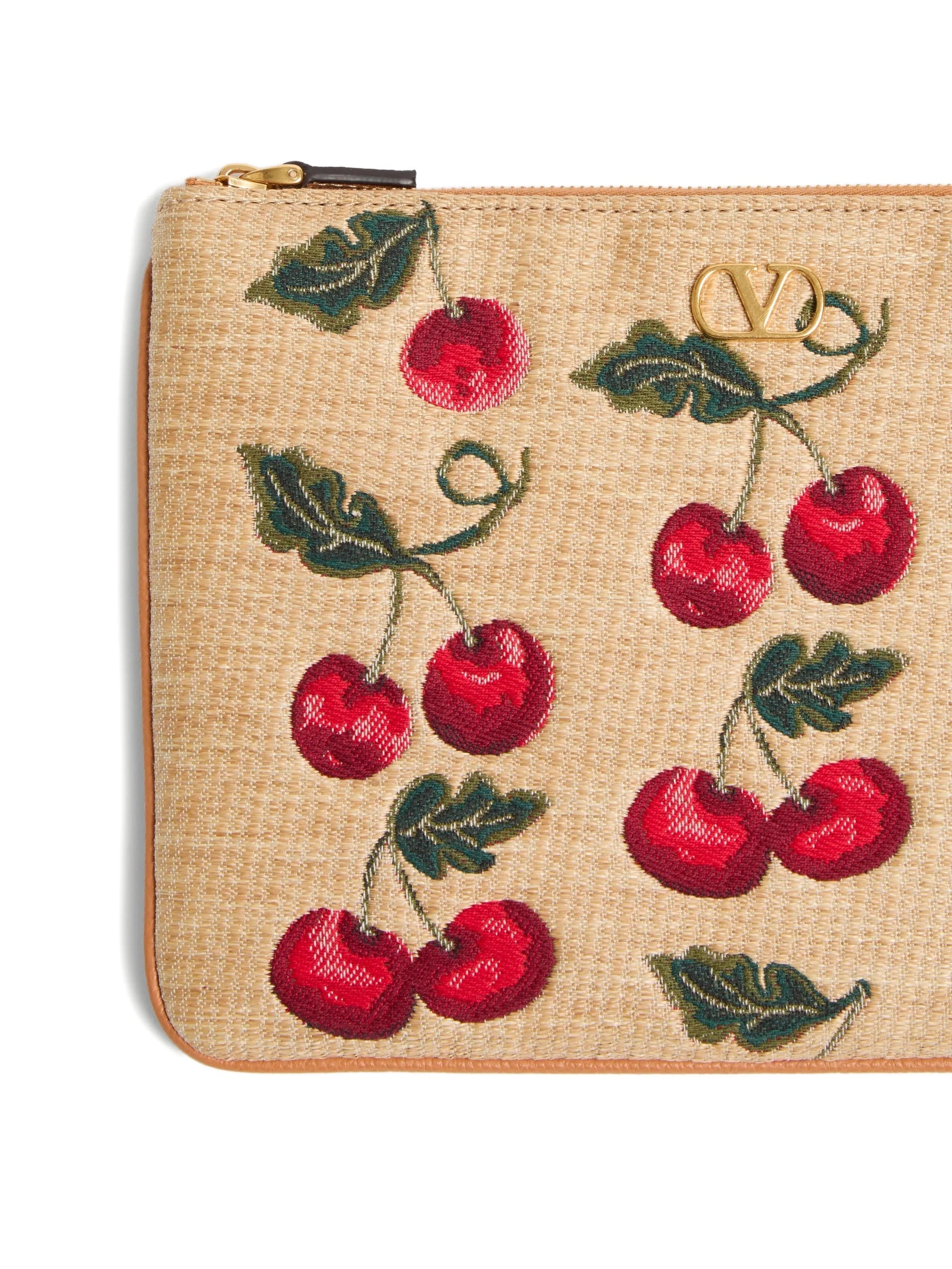 VLogo Signature Cherryfic-print clutch bag