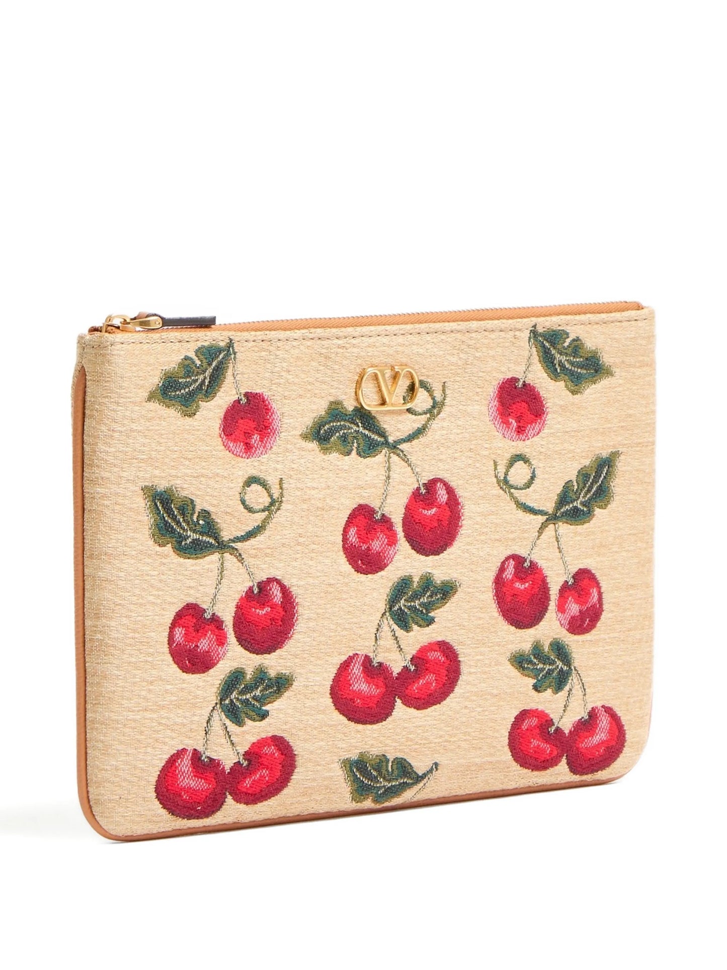 VLogo Signature Cherryfic-print clutch bag