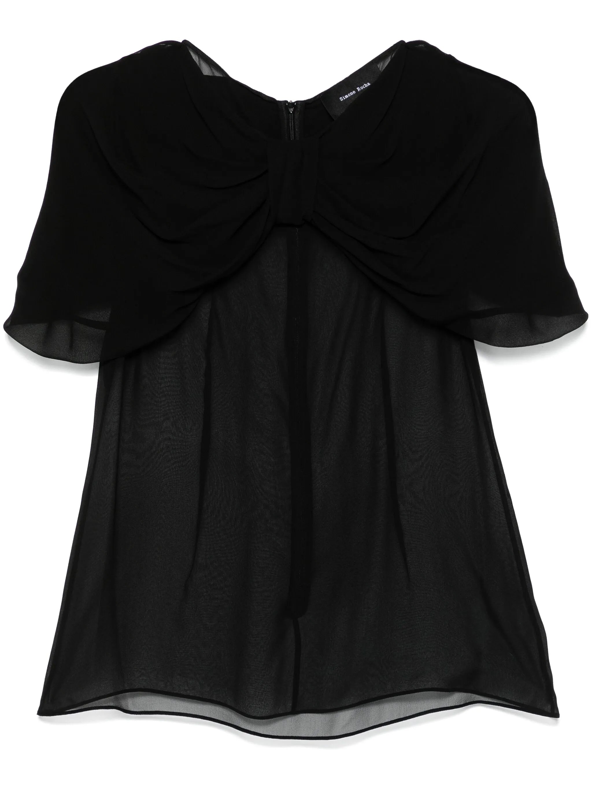 bow-detail sheer blouse
