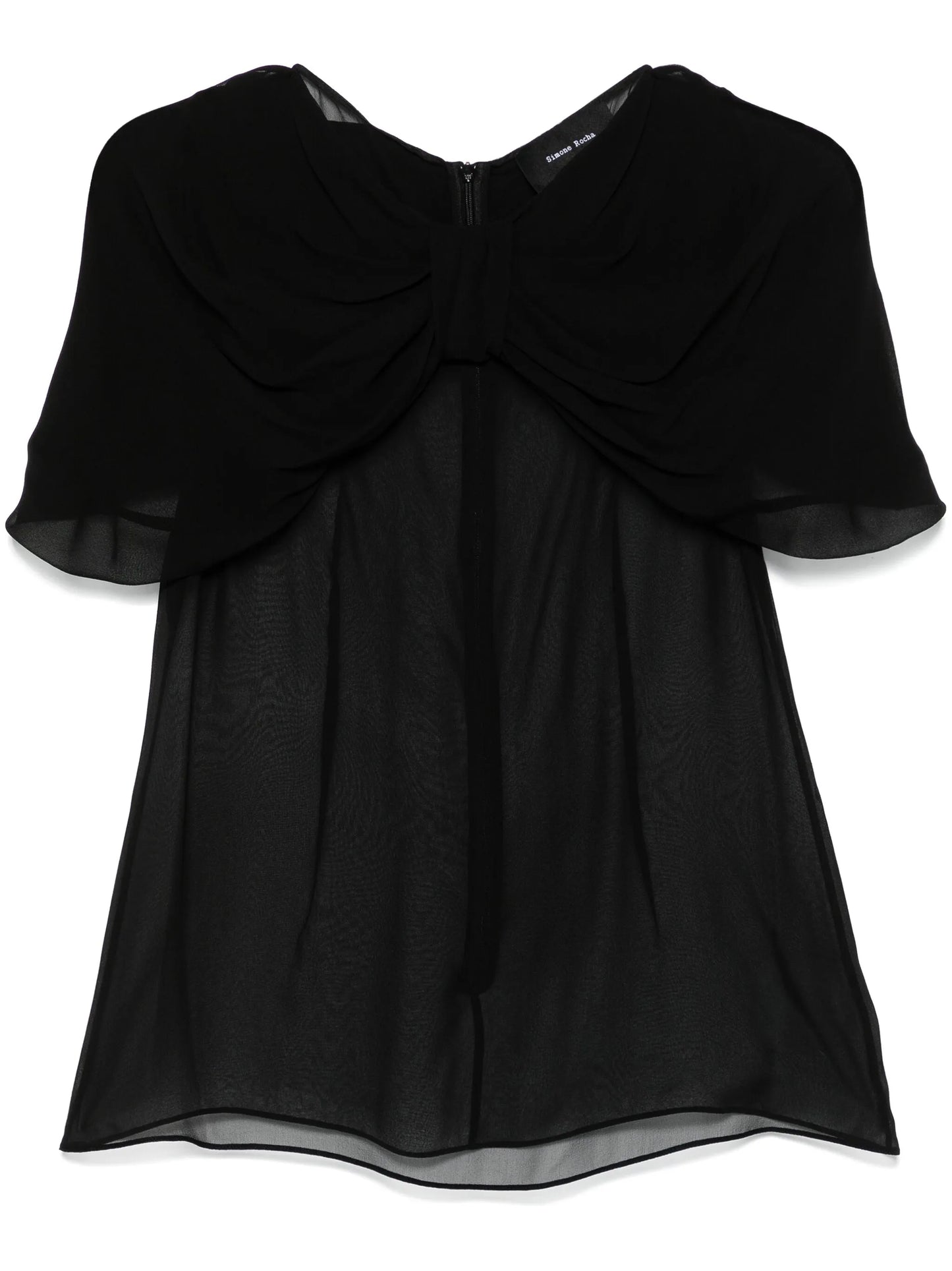bow-detail sheer blouse