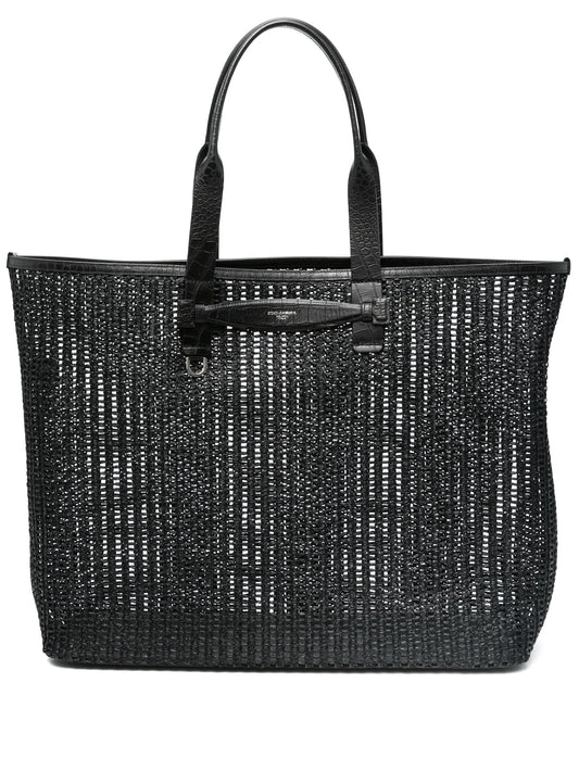 interwoven-design tote bag