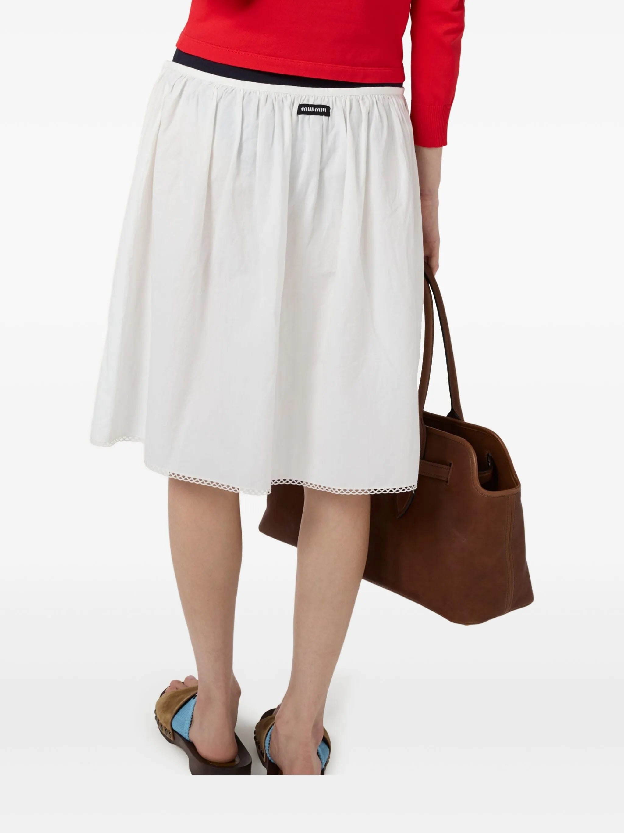 logo-print midi skirt