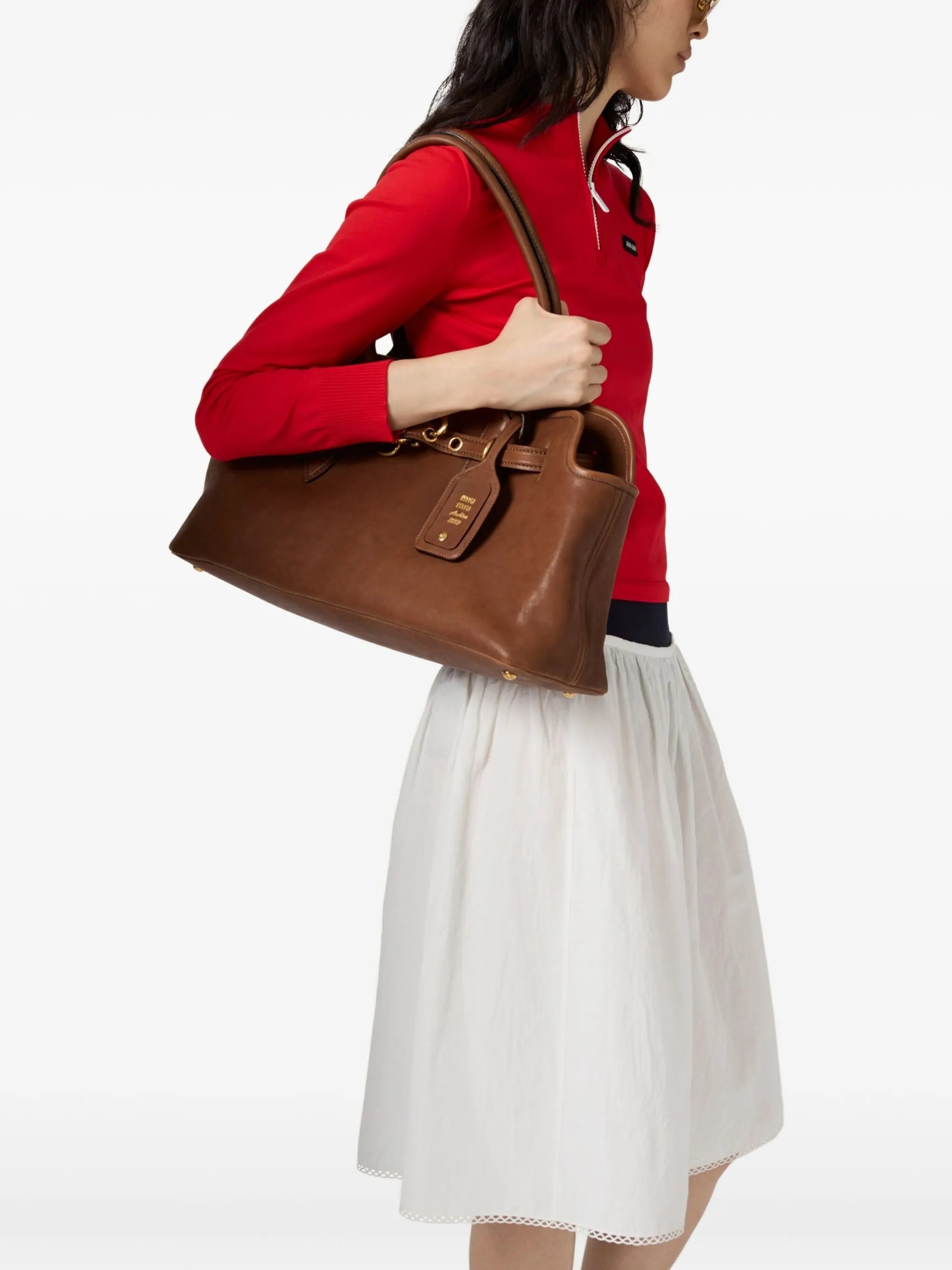 logo-print midi skirt
