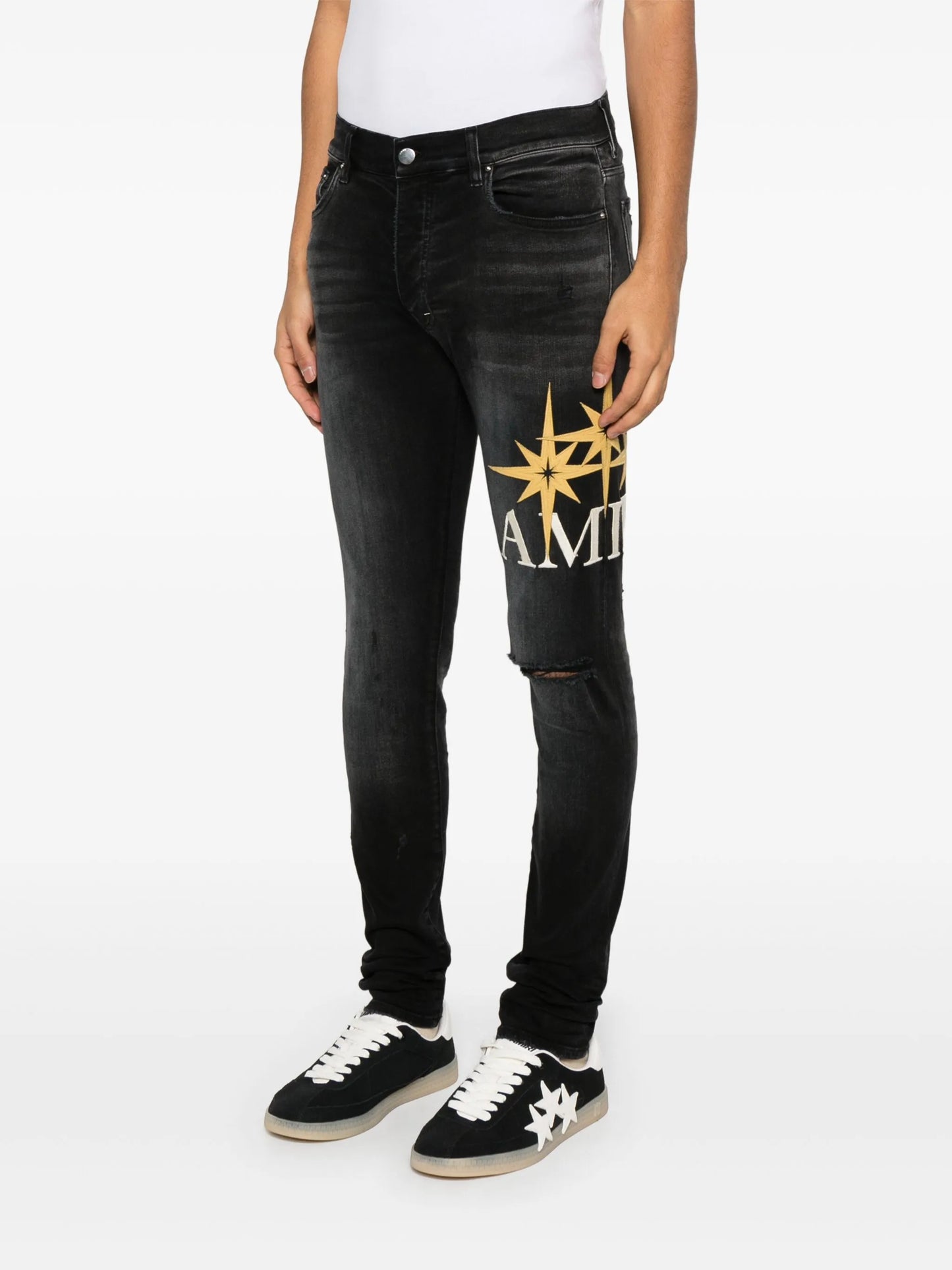 Starburst-appliqué jeans