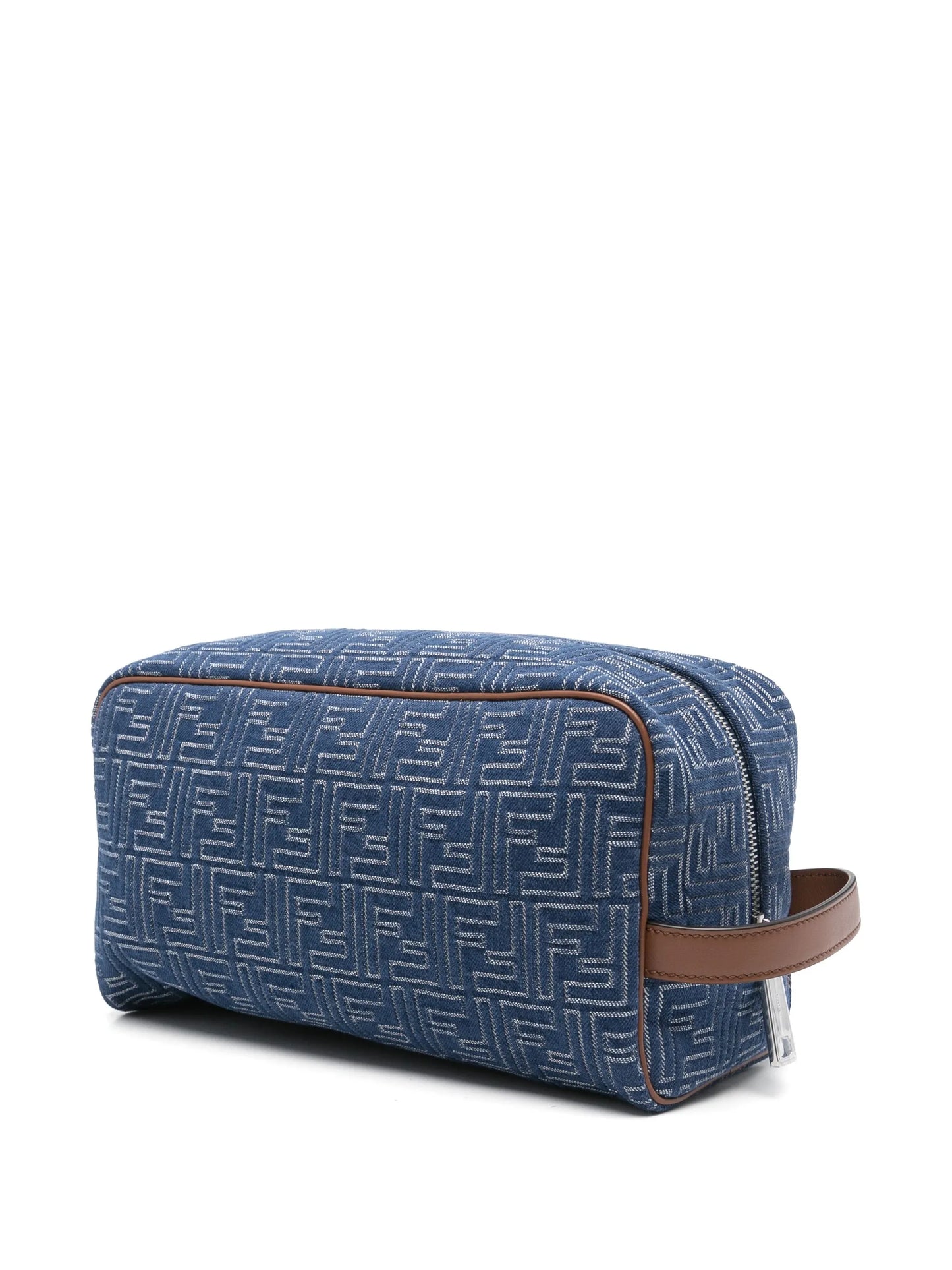 FF-print denim wash bag