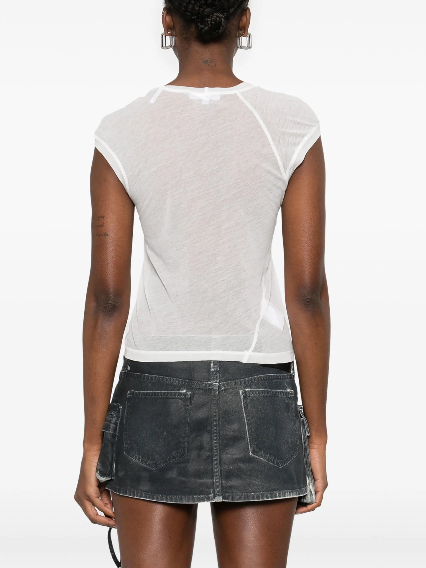 twisted sheer T-shirt