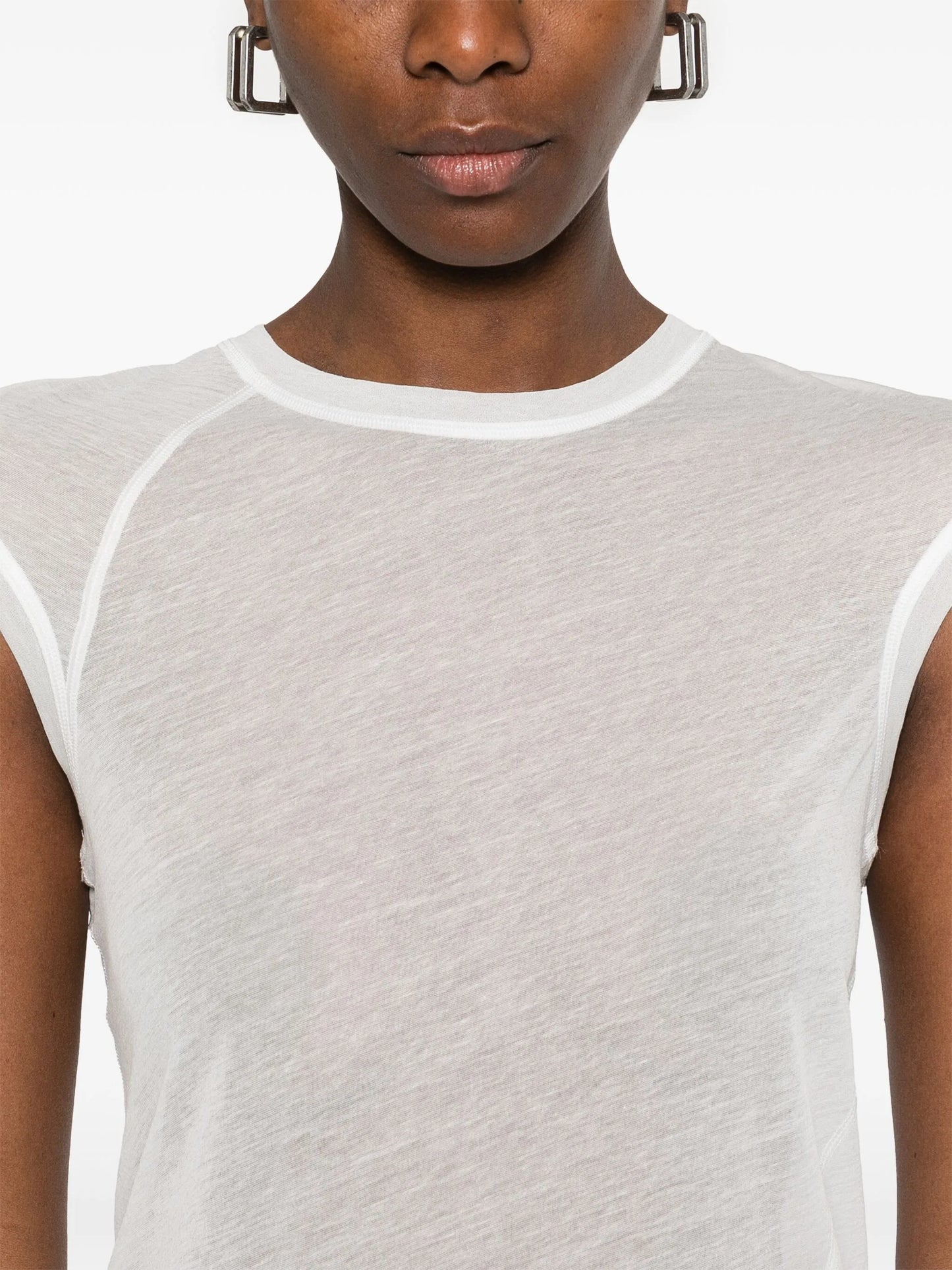 twisted sheer T-shirt