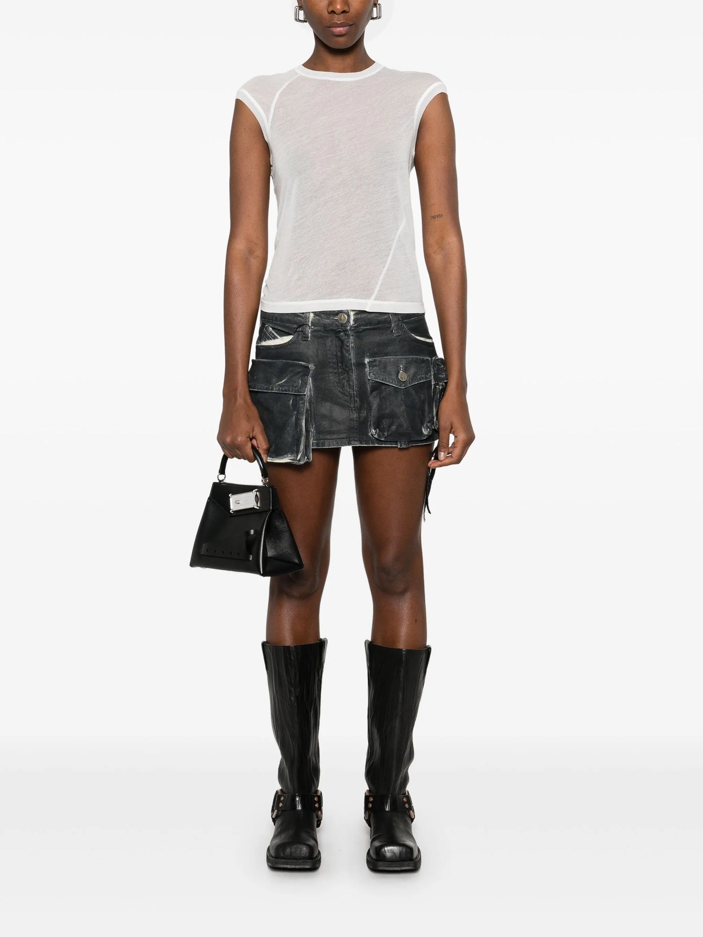 twisted sheer T-shirt