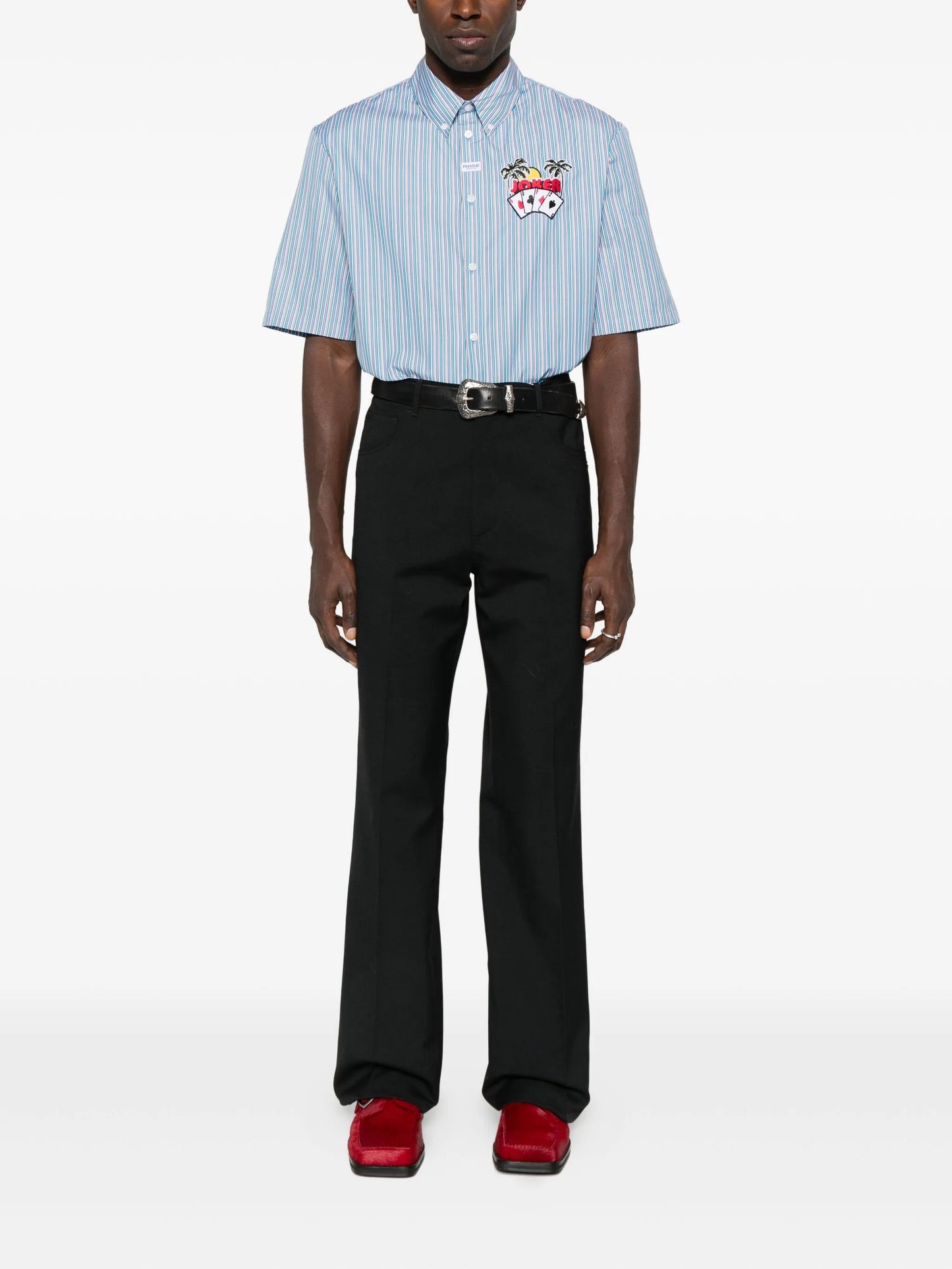 striped embroidered shirt