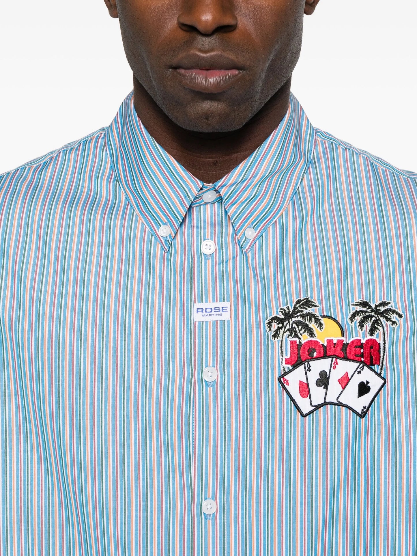 striped embroidered shirt
