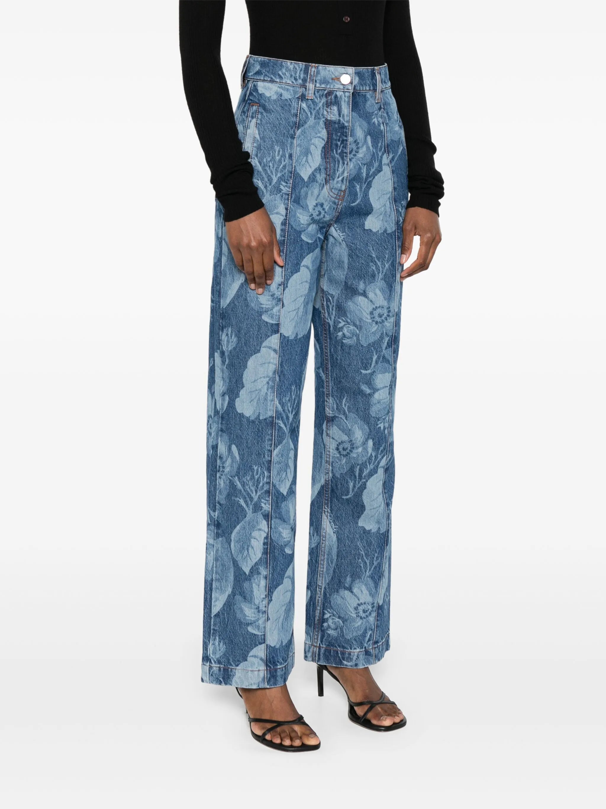 Sea Garden-print jeans